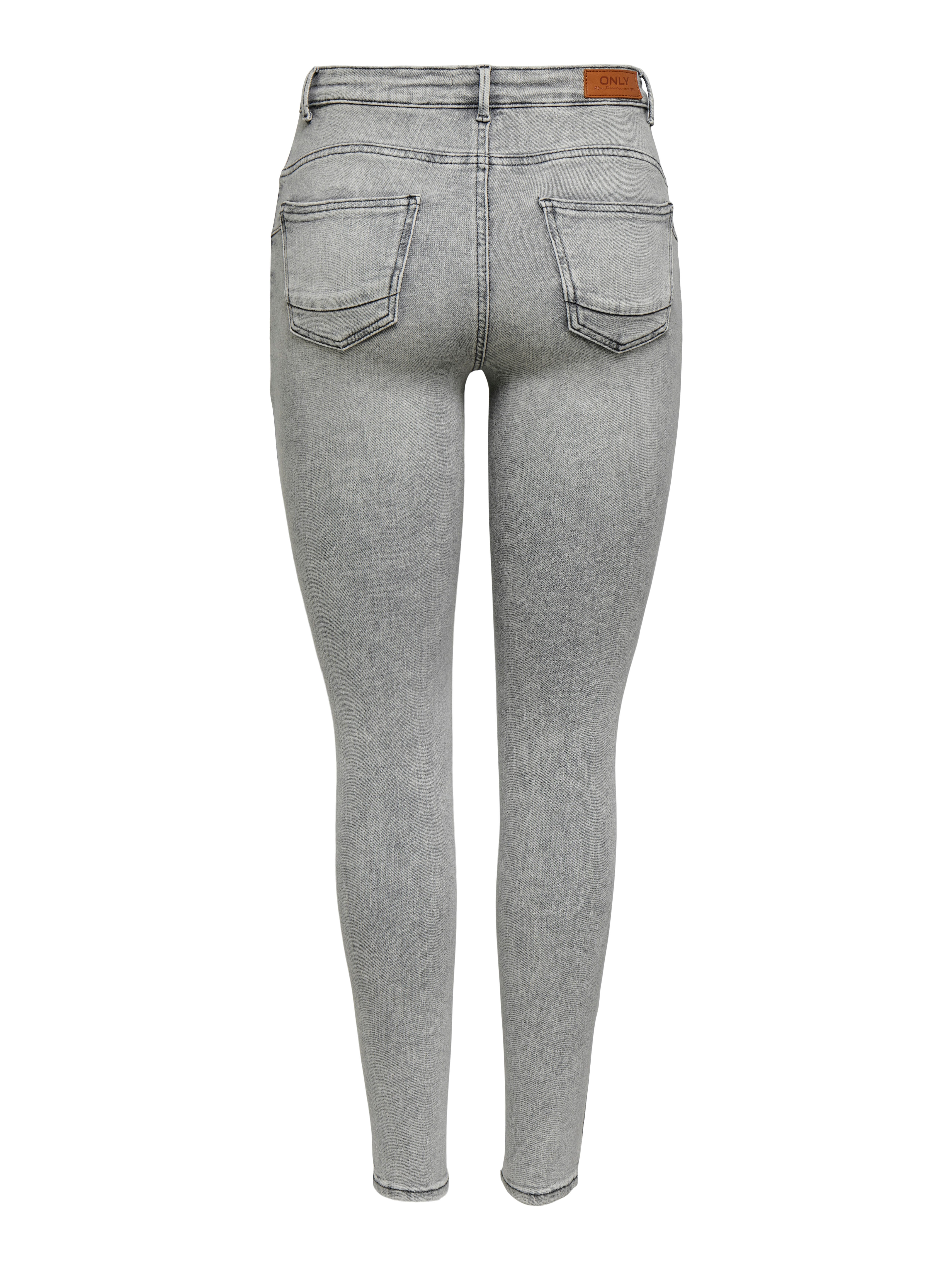 ONLY Skinny-fit-Jeans ONLPOWER MW PUSH UP ANK DES DNM AZ mit Destroyed-Details
