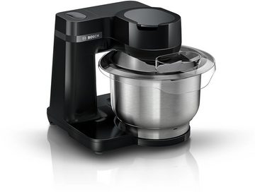 BOSCH Küchenmaschine MUMS2EB01 MUM Serie 2, 700 W, 3,8 l Schüssel, Durchlaufschnitzler, 3 Reibescheiben, Patisserieset Edelstahl