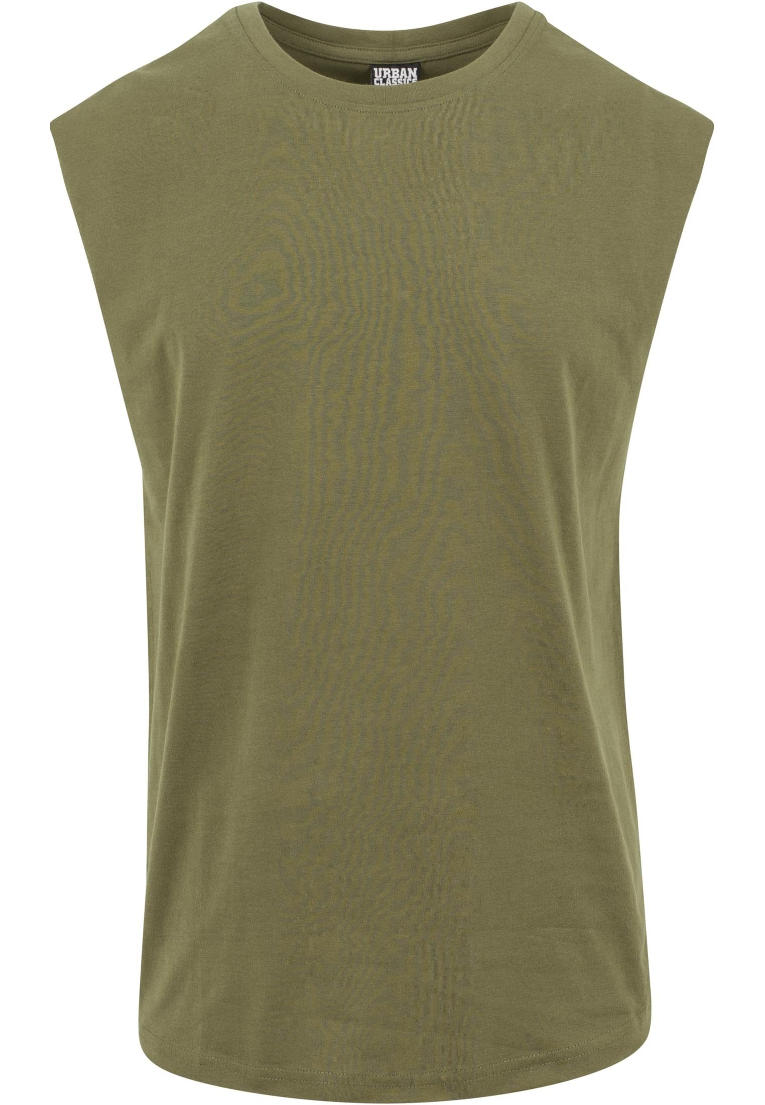 URBAN CLASSICS T-Shirt Herren Open Edge Sleeveless Tee (1-tlg) olive
