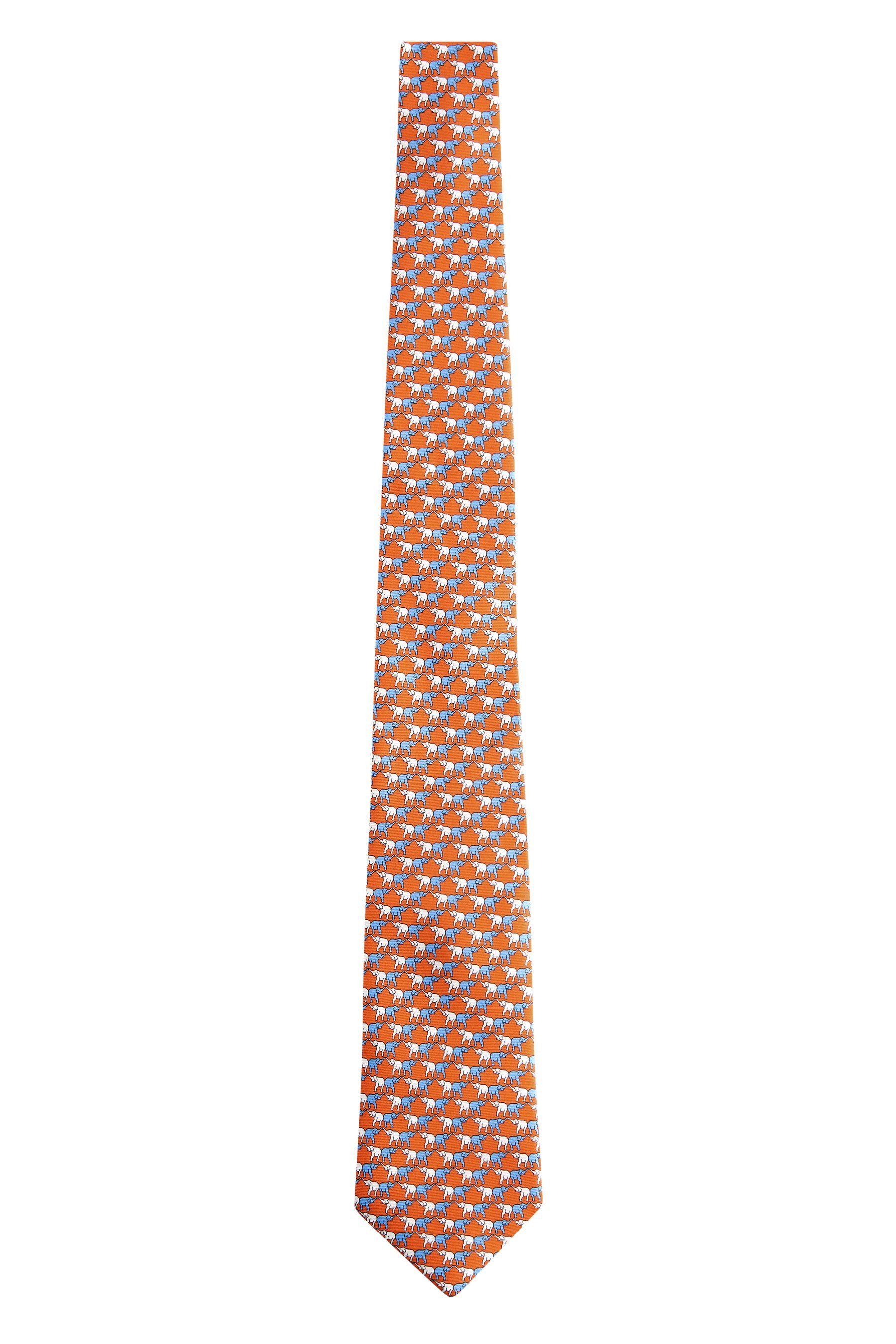 Next Krawatte Signature Auffällige Krawatte Orange in Elephant Made (1-St) Italy
