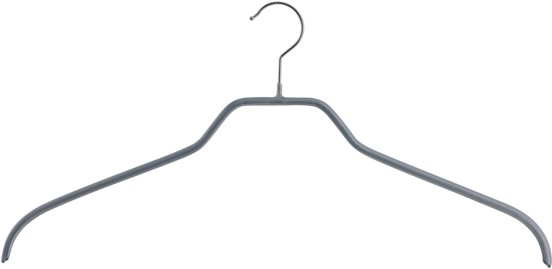 MAWA Kleiderbügel Silhouette 45/F, (Set, 20-tlg), Oberteilbügel silberfarben | Kleiderbügel