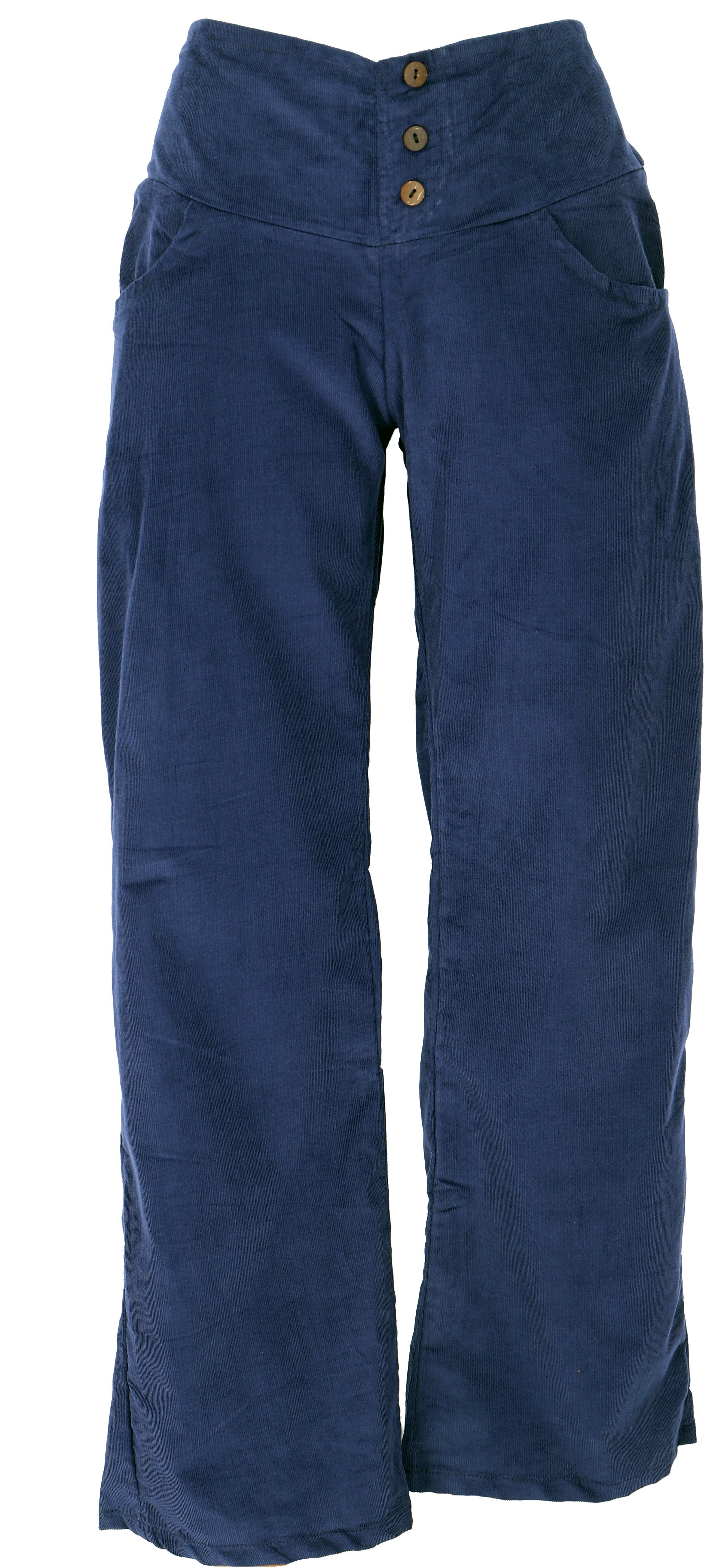 Guru-Shop Relaxhose Cordhose mit leicht ausgestelltem Bein - blau Ethno Sty günstig online kaufen