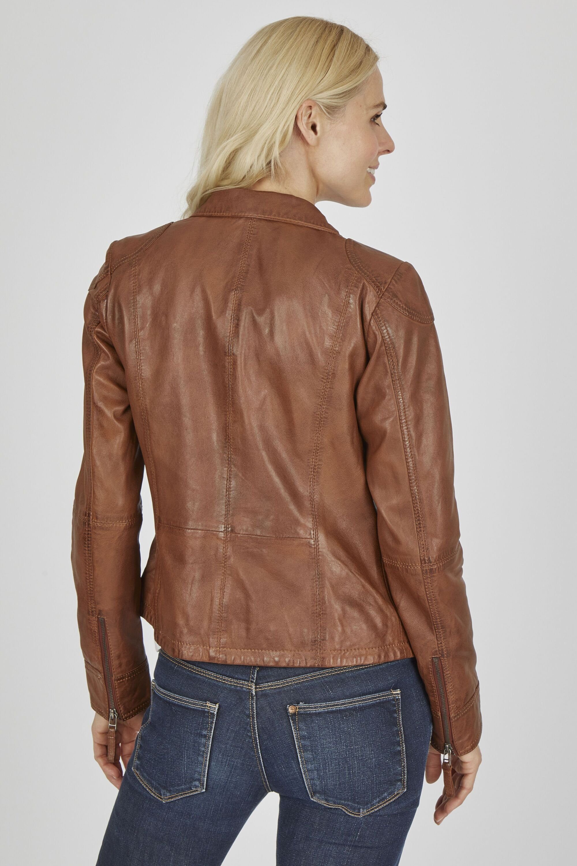 7eleven Lederjacke SEANA (1-St) mit Reißverschlusstaschen