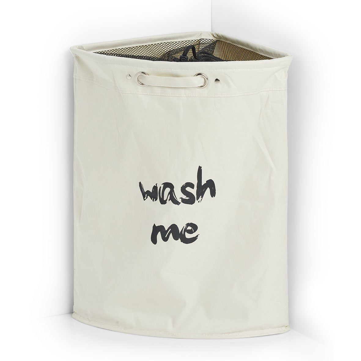 Zeller Present Wäschekorb Eck-Wäschesammler "Wash me, Polyester, beige