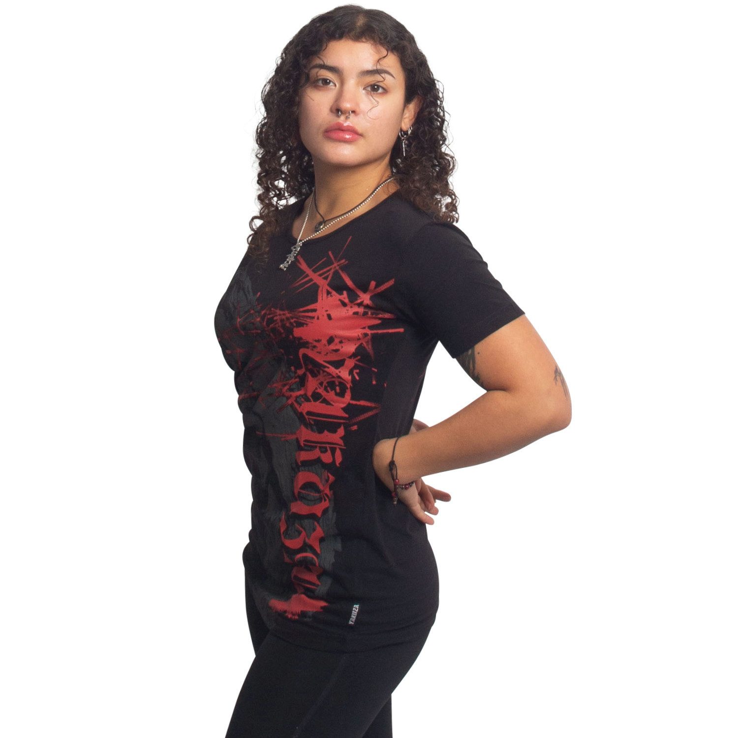 YAKUZA Rundhalsshirt Dark Angel mit Rippbündchen