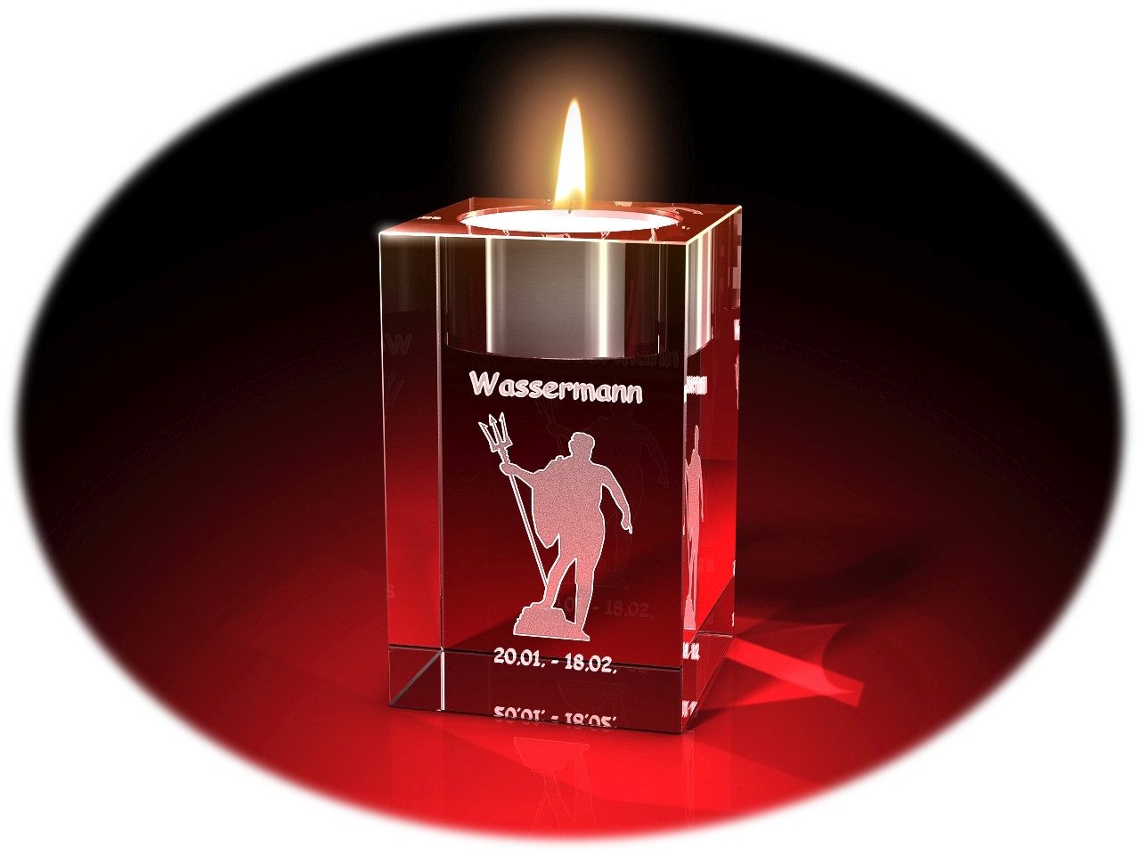 GLASFOTO.COM Teelichthalter Sternzeichen, Geburstag, Geburtstagsgeschenk, 2 günstig online kaufen
