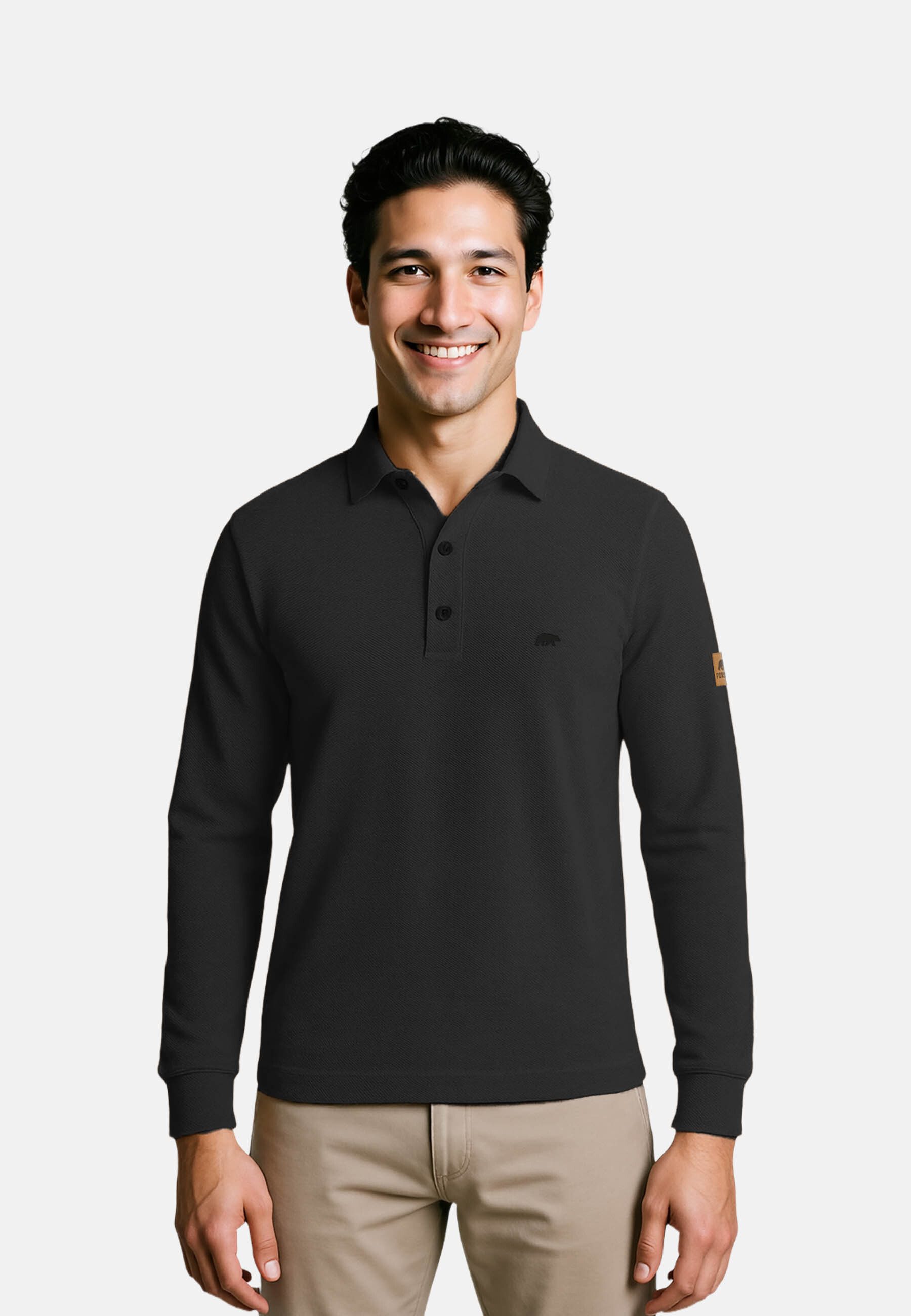 FORSBERG Poloshirt Langarm Poloshirt aus Baumwolle