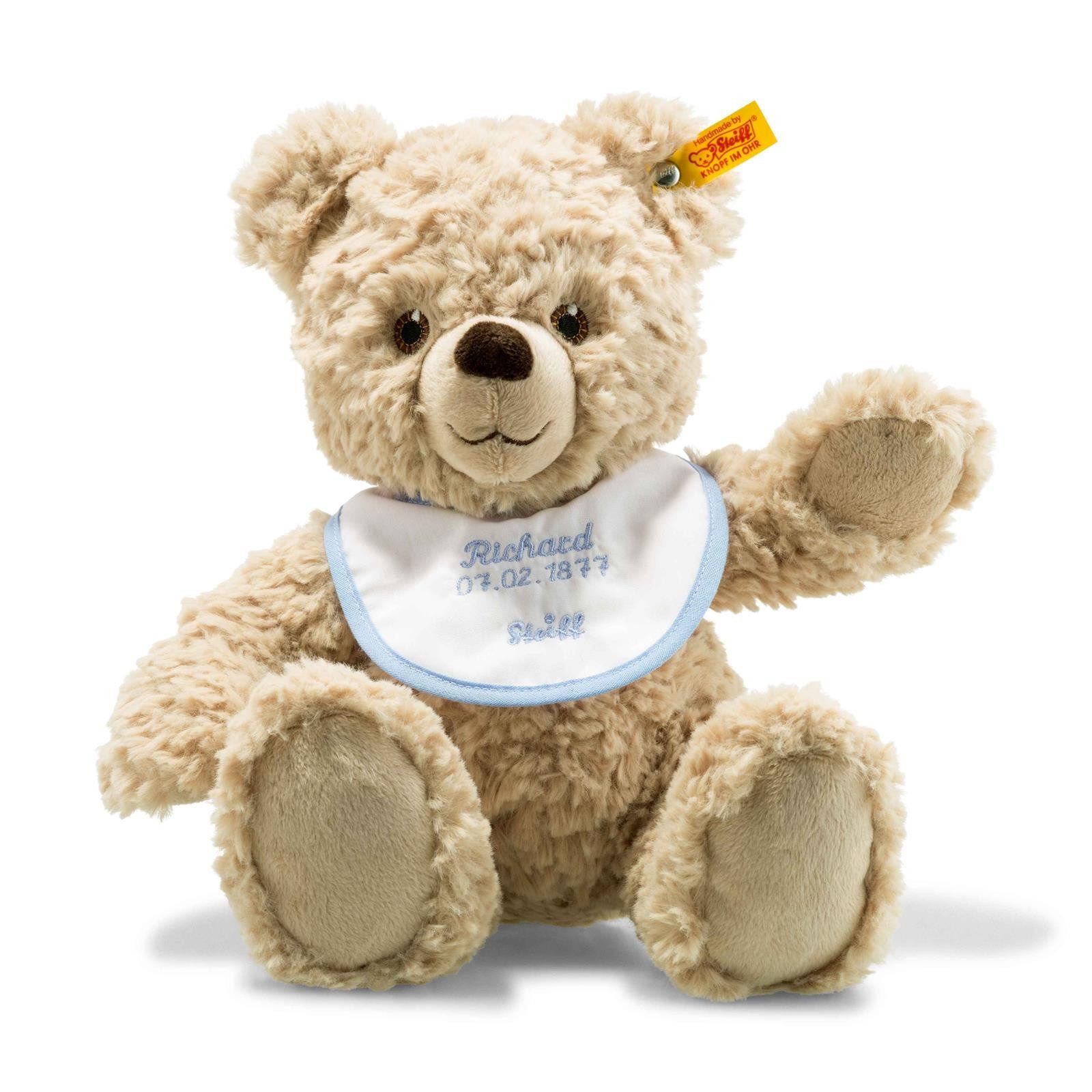 Kuscheltier Teddybär zur Geburt beige 30 cm 241215