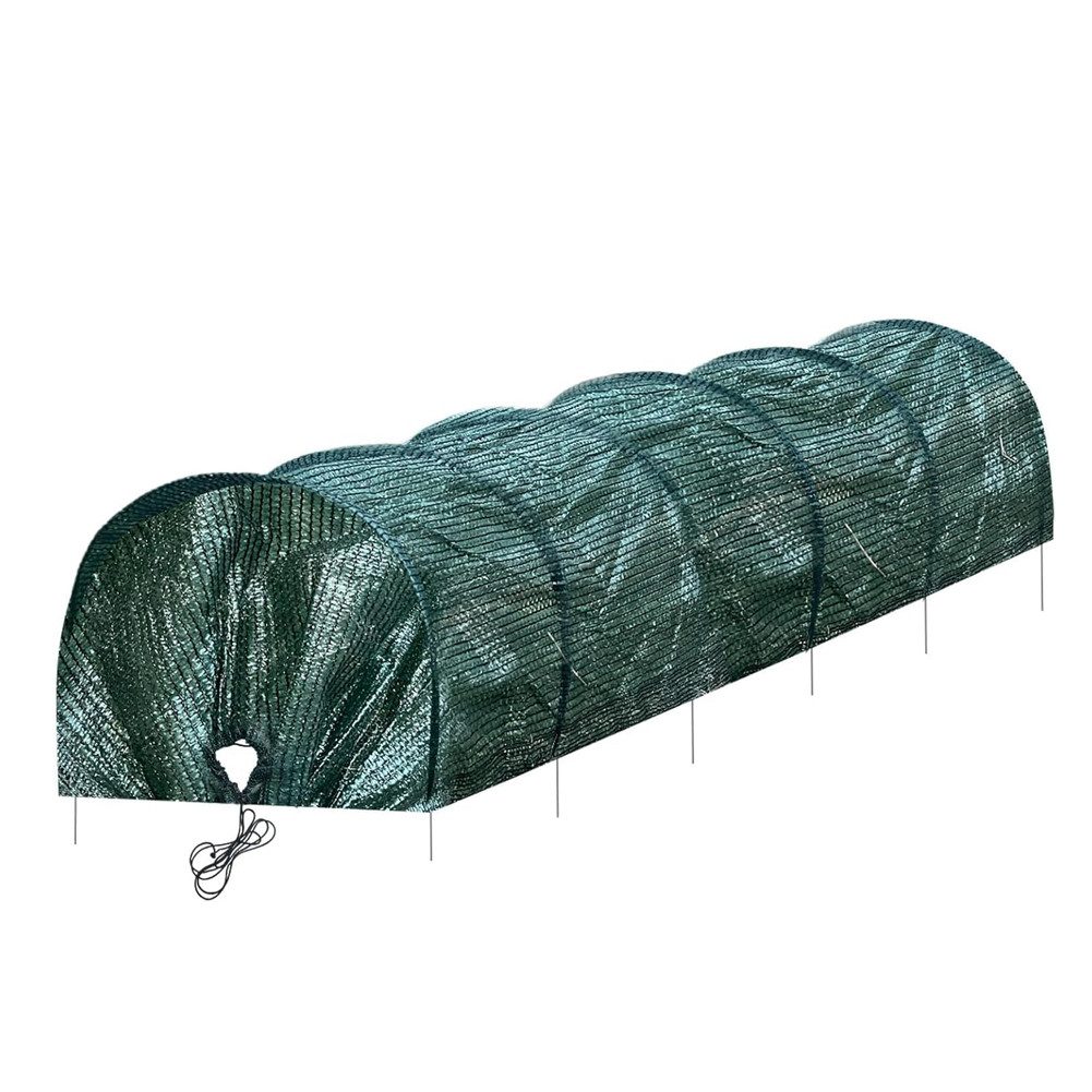 FANNOU Pflanztunnel 300x45x45cm Quick&Easy Netztunnel mit Schattiernetz und Kordel, 7 Tunnelbögen Abdeckung Gemüsebeet Hochbeet, Schutz vor Fraß