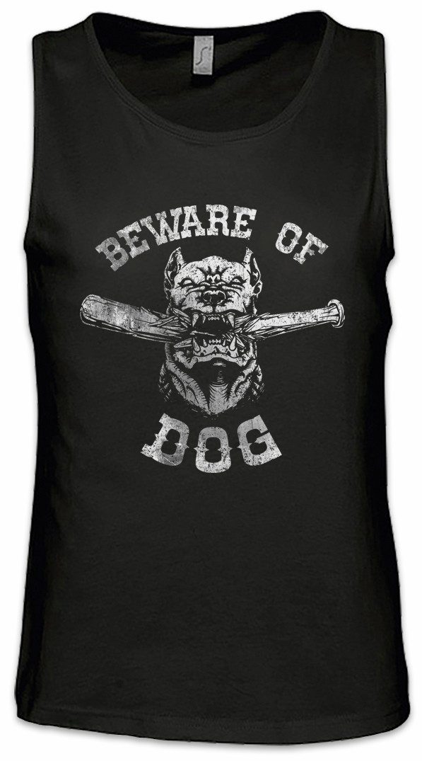 Tanktop Beware Of Dog Ärmelloses T-Shirt Kettenhalsband Kette Bissiger Hund
