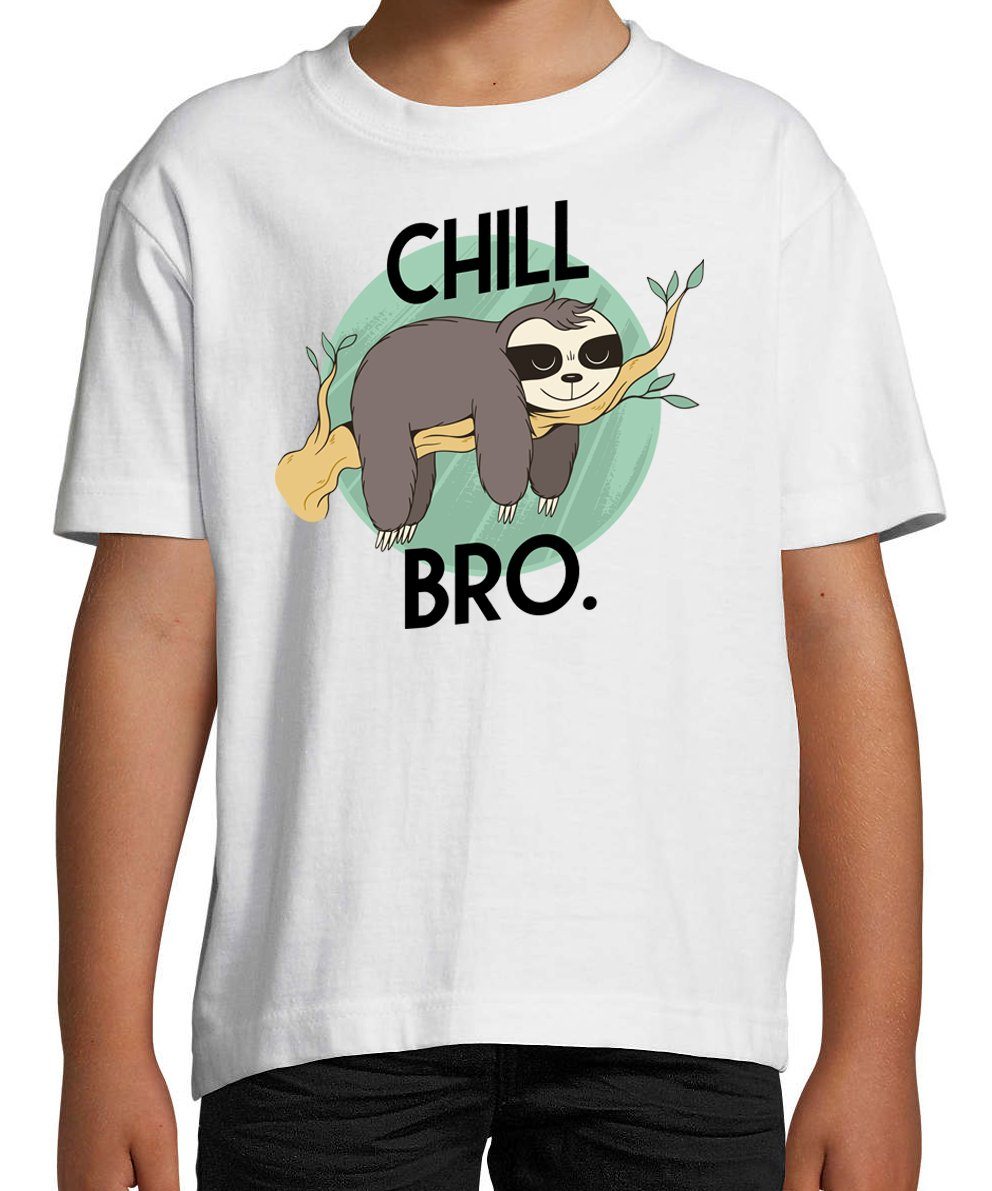 Youth Designz T-Shirt Chill Bro Faultier Kinder T-Shirt mit trendigem Frontprint