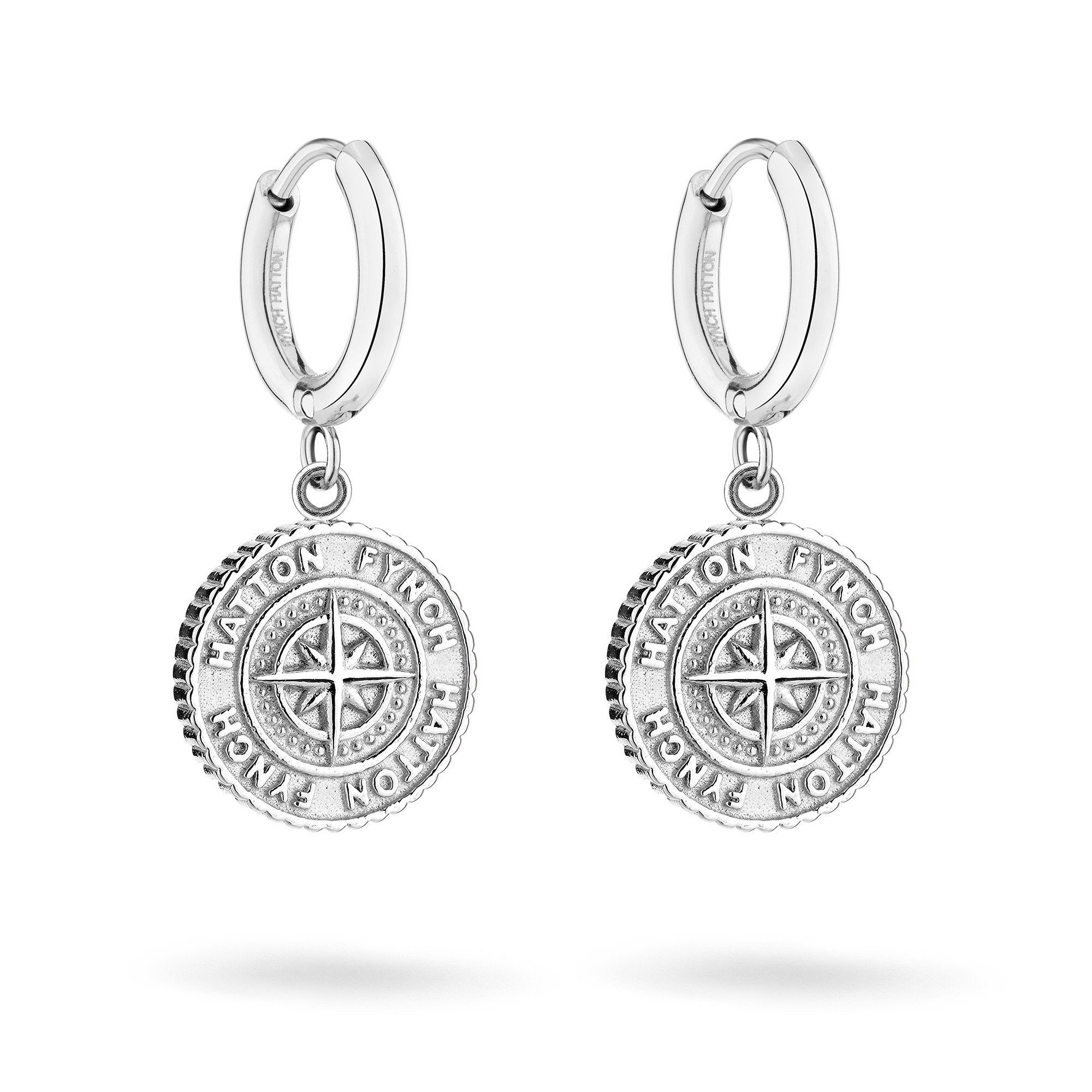 FYNCH-HATTON Paar Ohrstecker The Northstar Coin Edelstahl