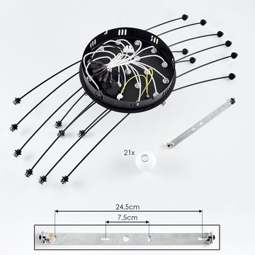 hofstein Deckenleuchte dimmbare Deckenlampe aus Metall/Glas in Schwarz/Weiß, LED fest integriert, 3000 Kelvin, dimmbar über Lichtschalter, Ø 93,5cm, 31,5 Watt insg., max. 3570 Lumen