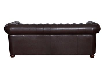 Küchen-Preisbombe Sofa Edles Sofa 3 Sitzer in Kunstleder Vintage braun Couch Polstersofa, Chesterfield Sofa