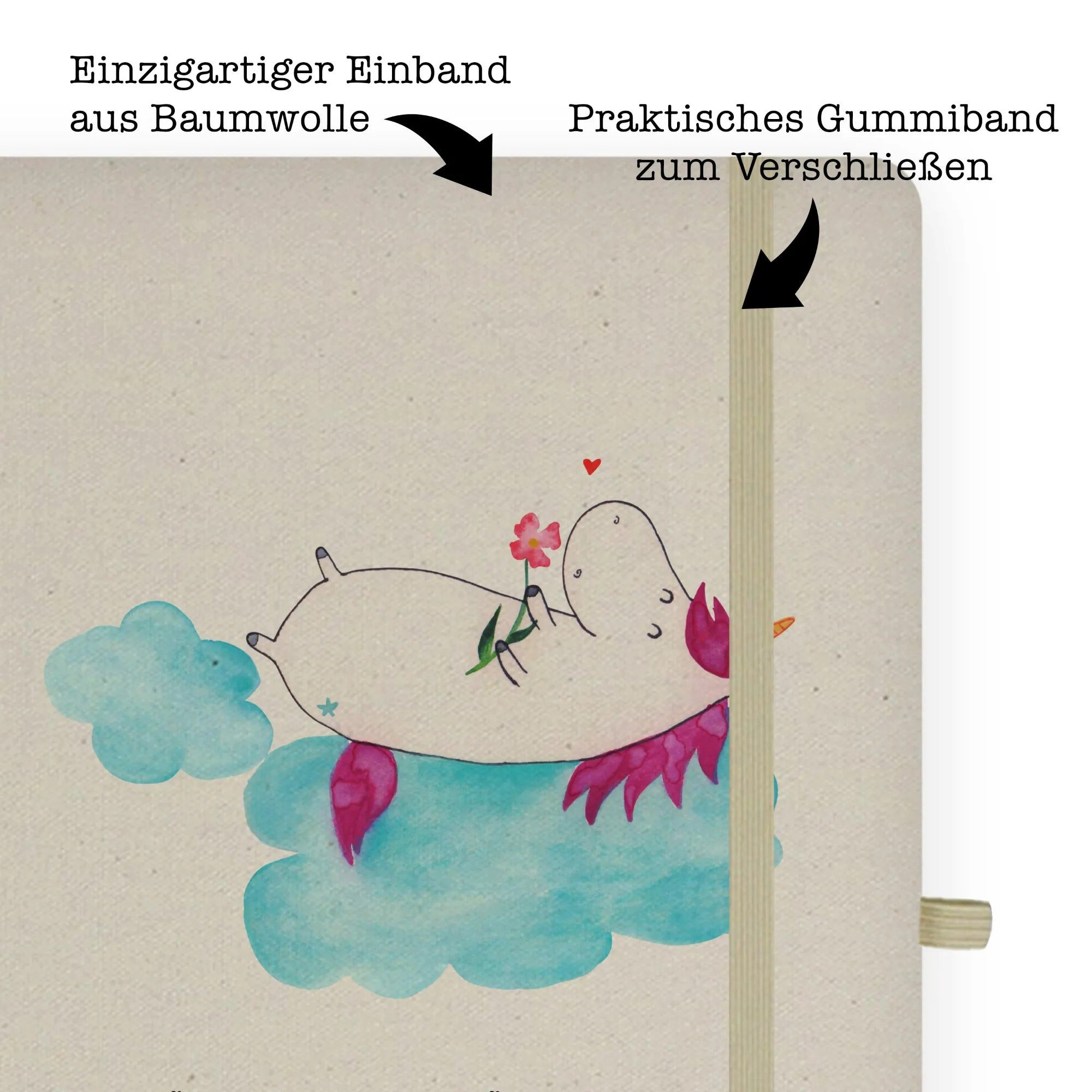 Thumbnail - Mr. & Mrs. Panda Notizbuch Einhorn Verliebt - Transparent - Geschenk, DIN A4 Projektbuch, DIN A4 Mr. & Mrs. Panda, Premi...