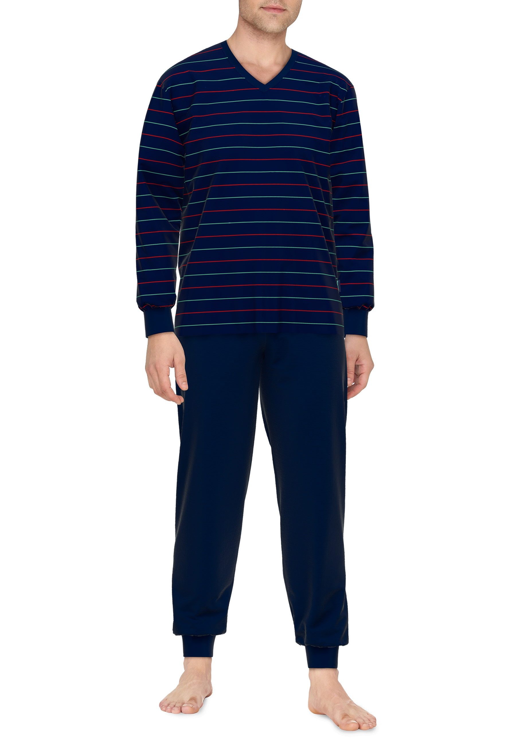 CECEBA Pyjama CECEBA Herren Pyjama blau quergestreift (1 tlg)
