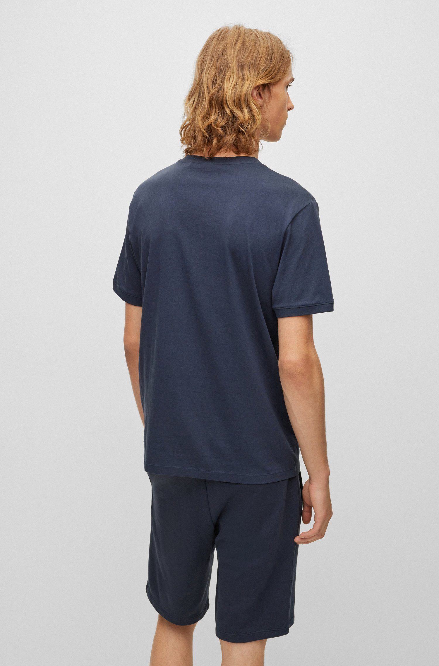 HUGO T-Shirt Diragolino Blau (405) (1-tlg)