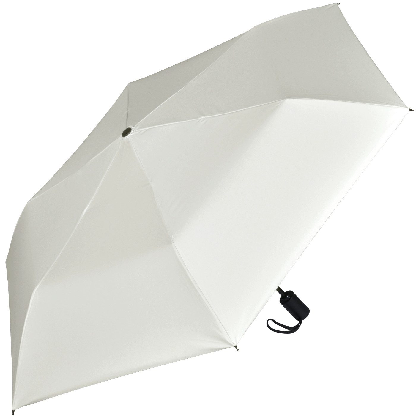 iX-brella Taschenregenschirm Sonnen-Regenschirm mit UPF 50+, UV-Hitze-Schutz, für Damen, mit Auf-Zu-Automatik, innen schwarz