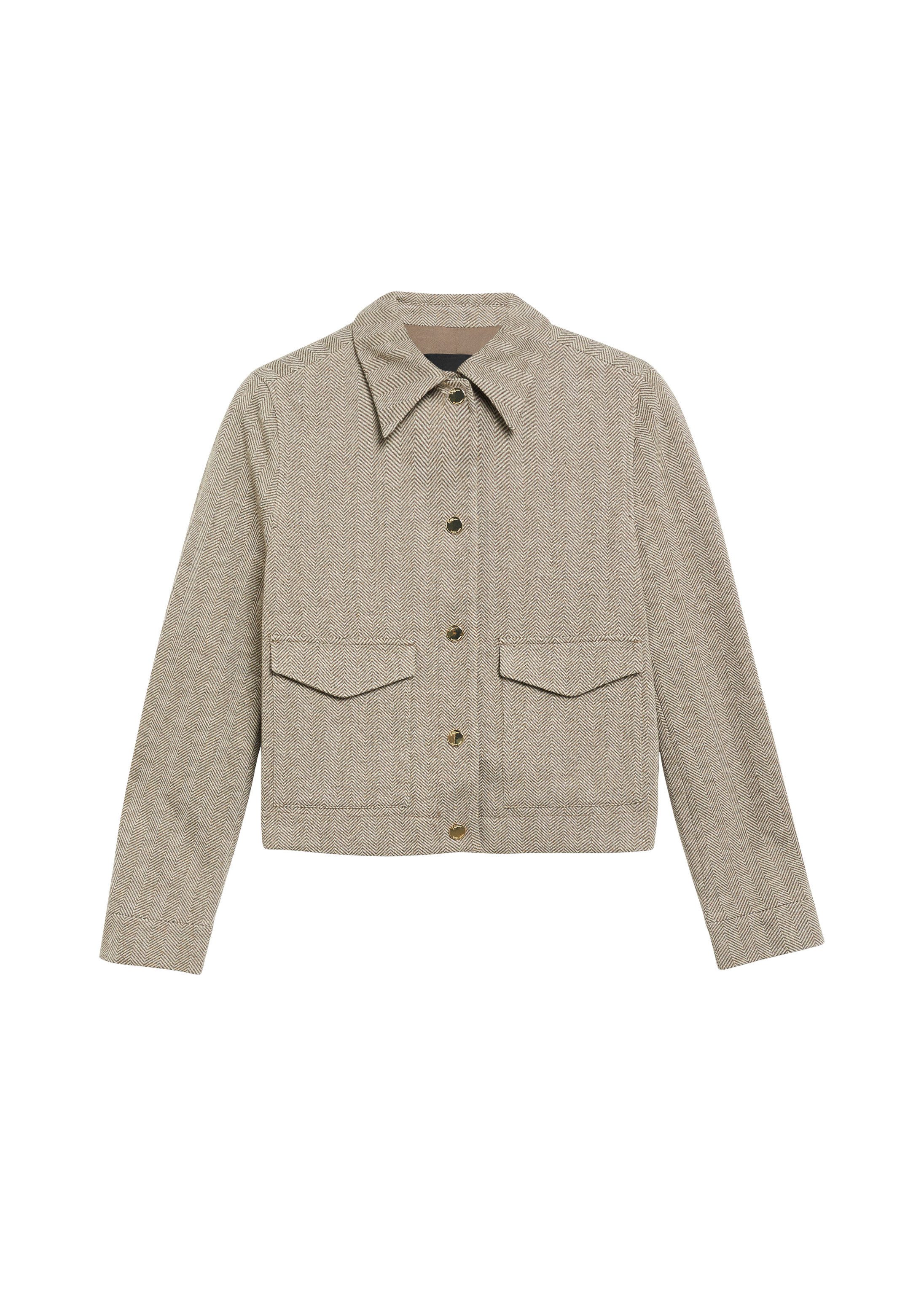 s.Oliver Funktionsjacke Indoor-Jacke Jacke mit Fischgratmuster und aufgesetzten Taschen