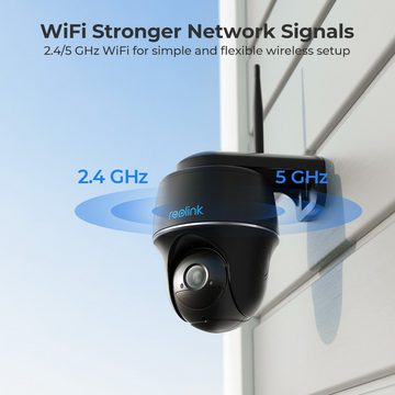 Reolink Argus PT Pro+Solarpanel 4MP Akku WLAN IP Überwachungskamera (2,4/5GHz WiFi, Personen-/Fahrzeugerkennung, PIR-Sensor, 2-Wege-Audio)