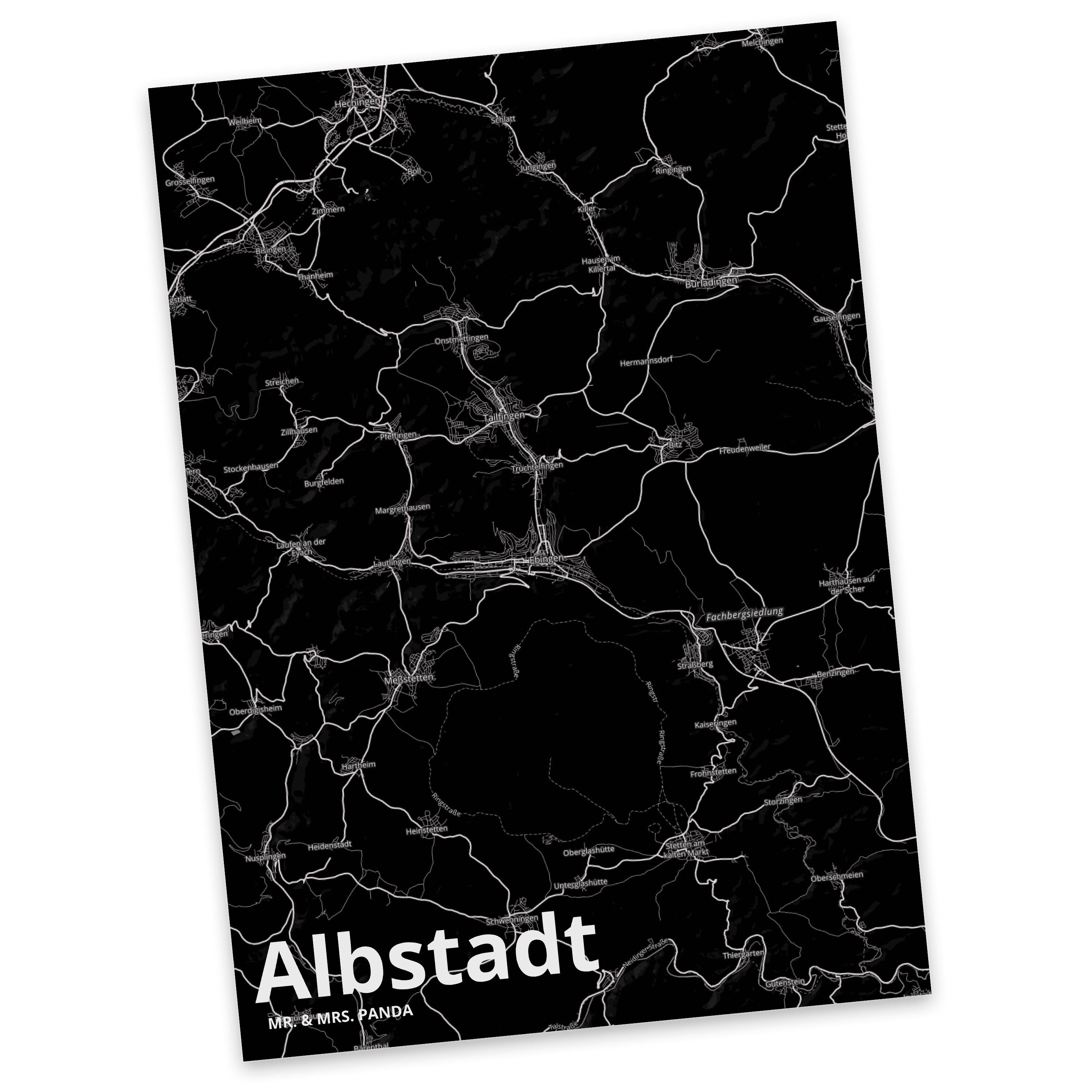Mr. & Mrs. Panda Postkarte Albstadt - Geschenk, Dorf, Stadt Dorf Karte Landkarte Map Stadtplan
