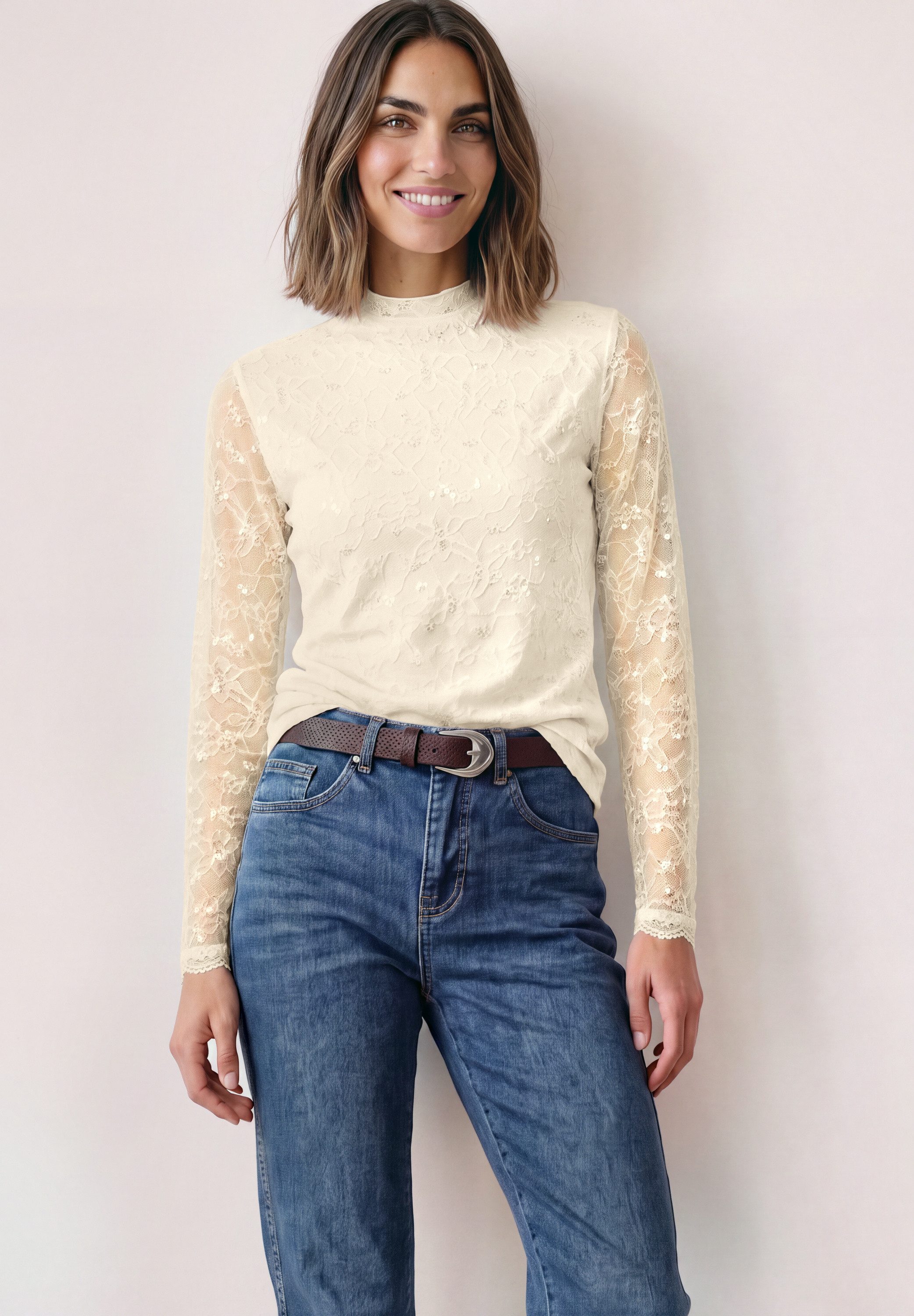 STREET ONE Spitzenshirt mit Spitze