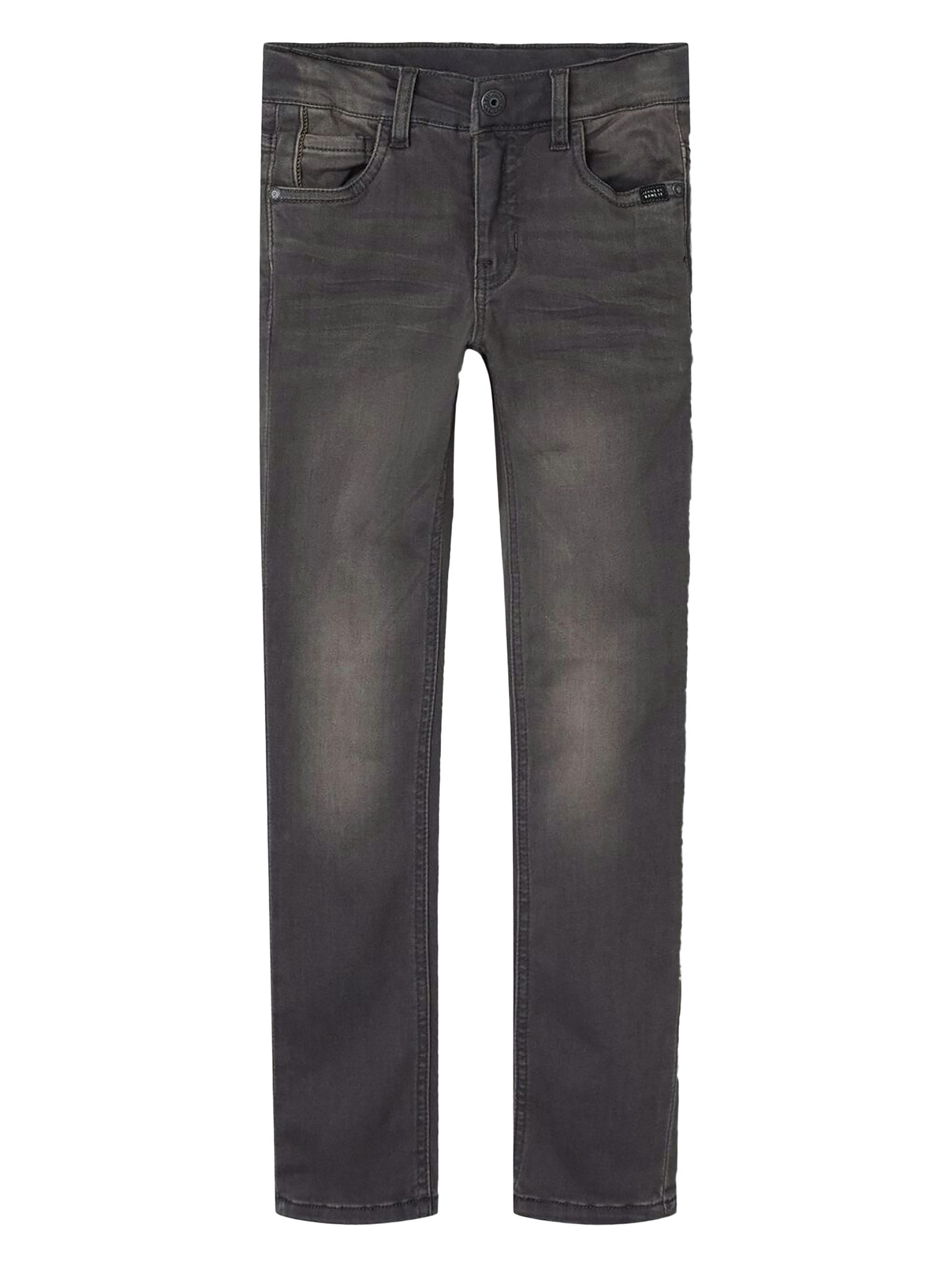 Name It Regular-fit-Jeans Stretch Slim Fit Used Look Verstellbarer für Jungen Baumwolle Normal Fit Einfarbig elastisch Reißverschluss