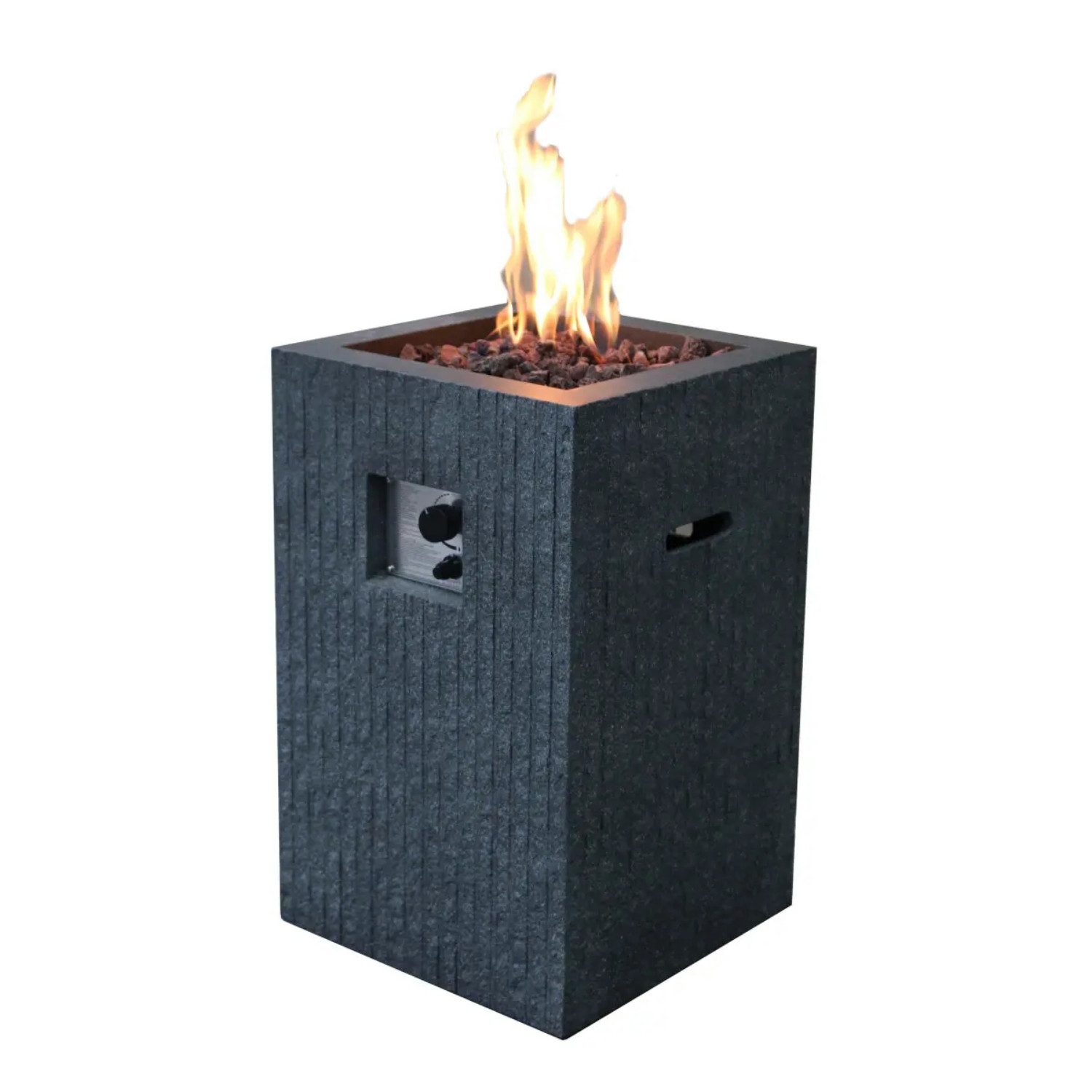 ELEMENTI Feuerschale Modeno Gasfeuerstelle "Mayon", in dunkler Natursteinoptik