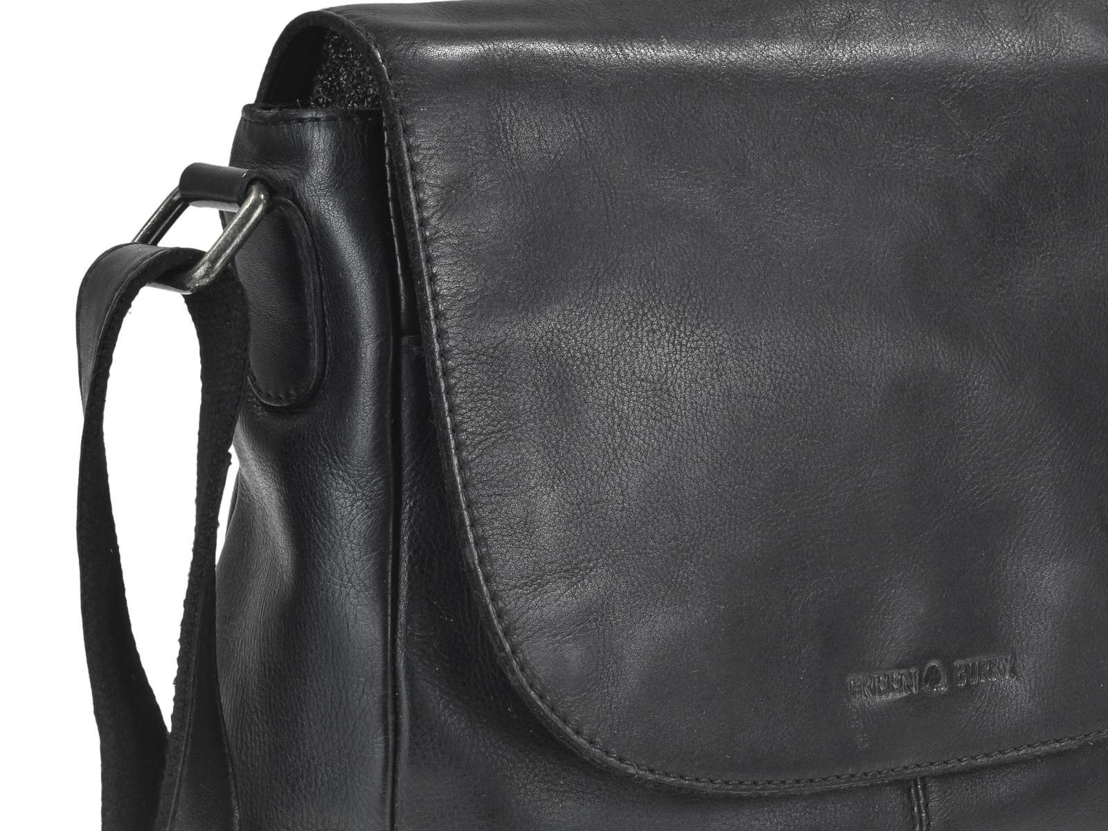 Greenburry Umhängetasche "Colombiana" Leder Damentasche kleine Schultertasche, Hauptfach 24x21cm, Schultergurt max. 145cm