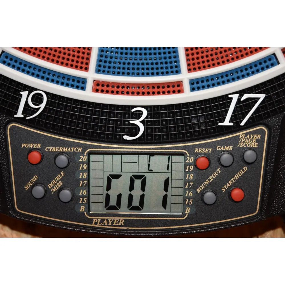 Sport-Knight® Dartscheibe Elektronik-Dartscheibe Deluxe, mit Türen, 21 Spielmodi, bis 8 Spieler, (Dart-Set, Dartscheibe mit 6 Pfeilen und Kabinett)