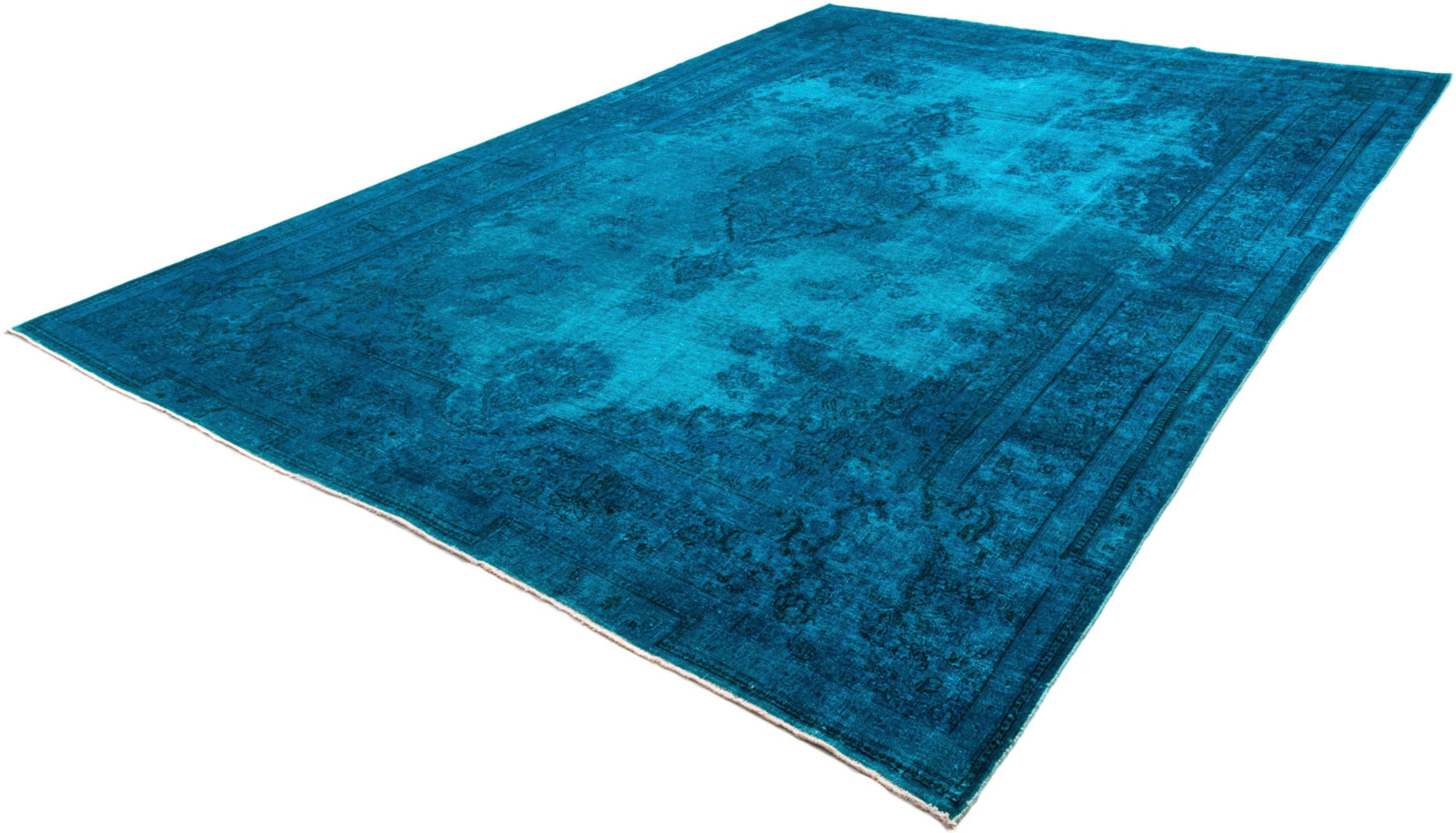Teppich Vintage - 363 x 251 cm - dunkelblau, morgenland, rechteckig, Höhe: 7 mm, Wohnzimmer, Handgeknüpft, Einzelstück mit Zertifikat