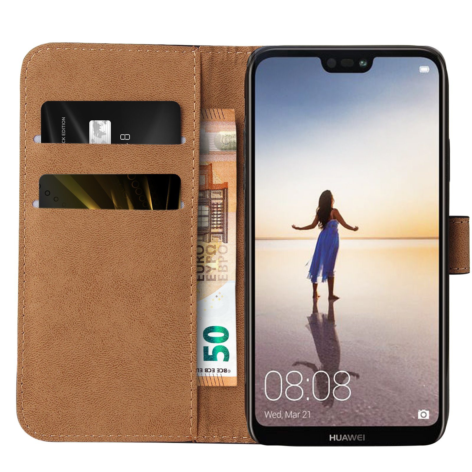 Tec-Expert Handyhülle Klapp Hülle für Huawei P20 Lite 5.84 Zoll, 5.84, Flip Case für Huawei P20 Lite