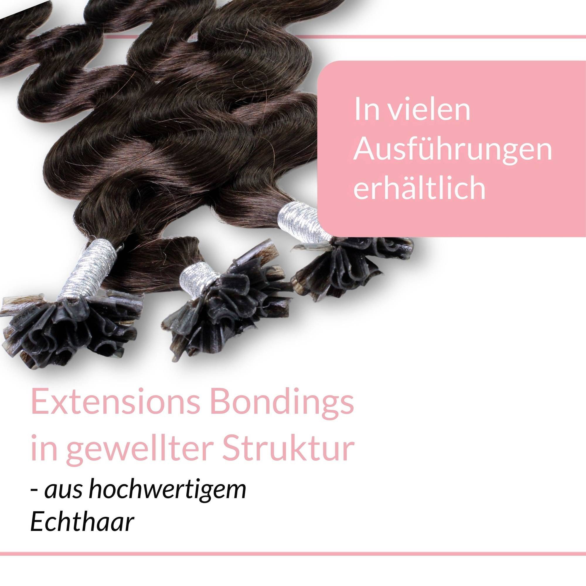 hair2heart Echthaar-Extension Bonding Extensions gewellt #5/0 Hellbraun 0.5g 40cm