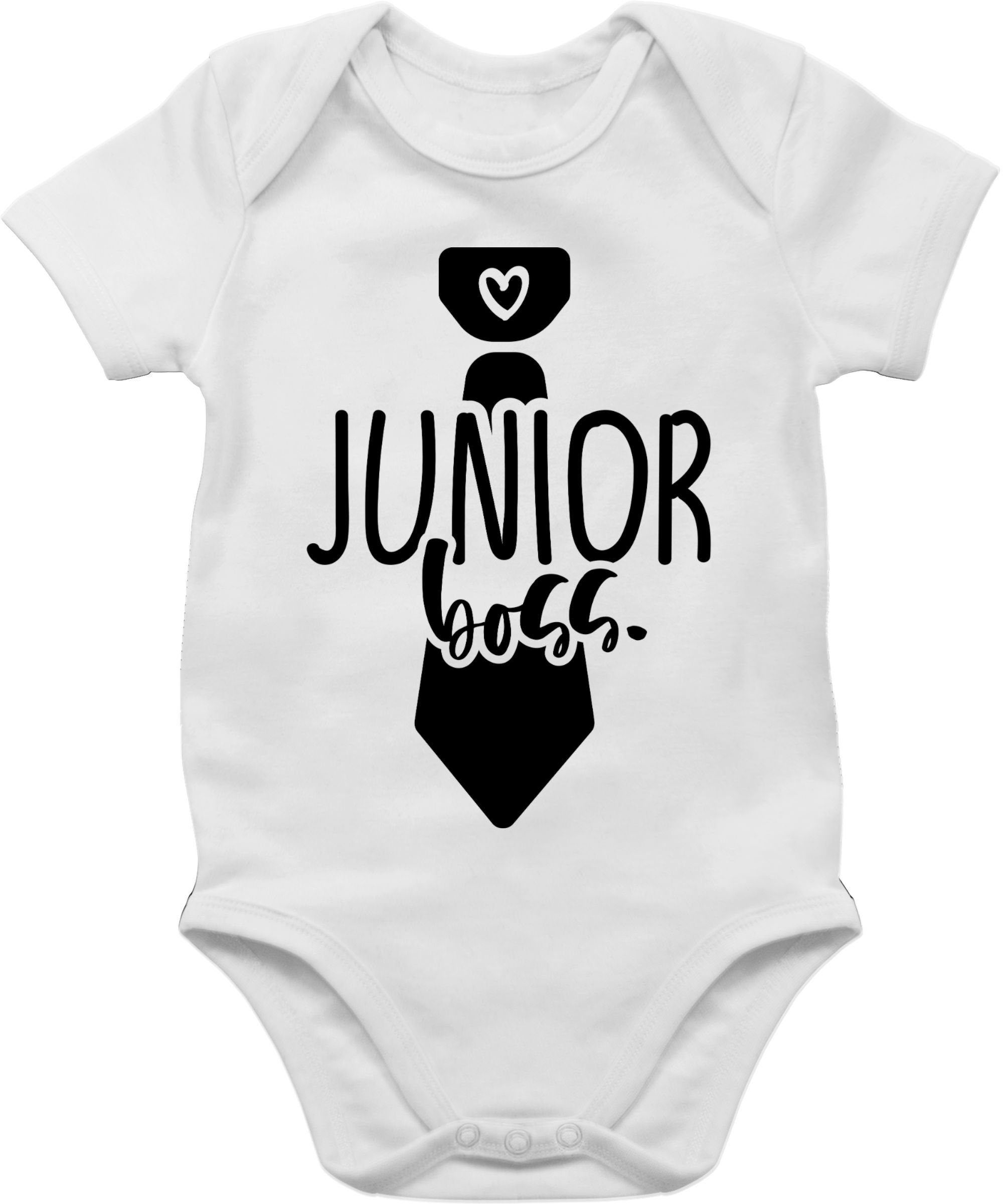 Junior 2 Sprüche Shirtracer Boss Weiß Baby Shirtbody