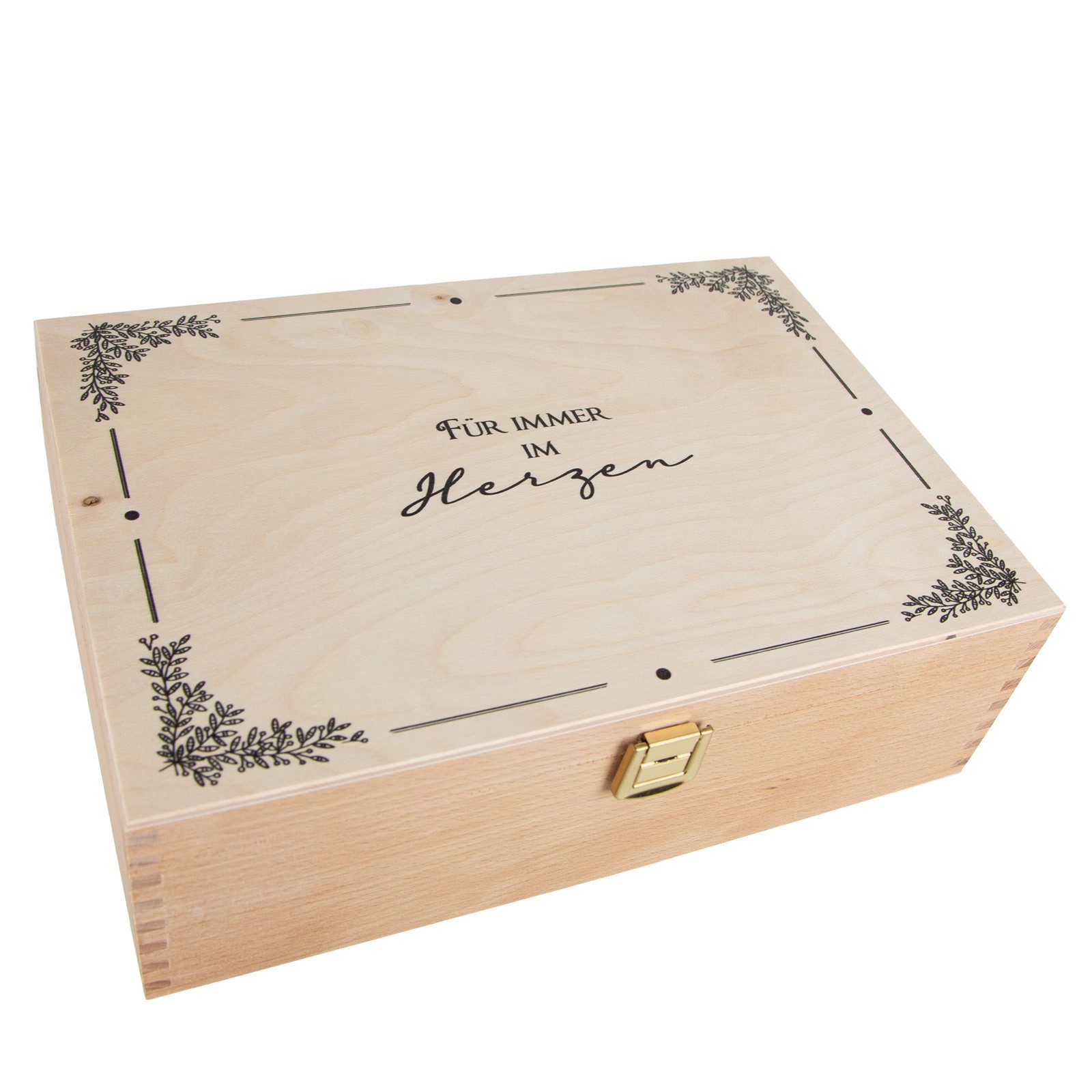 Logbuch-Verlag Geschenkbox Erinnerungskiste Für immer im Herzen 28x 19,5x 9cm (1 St), mit Aufdruck