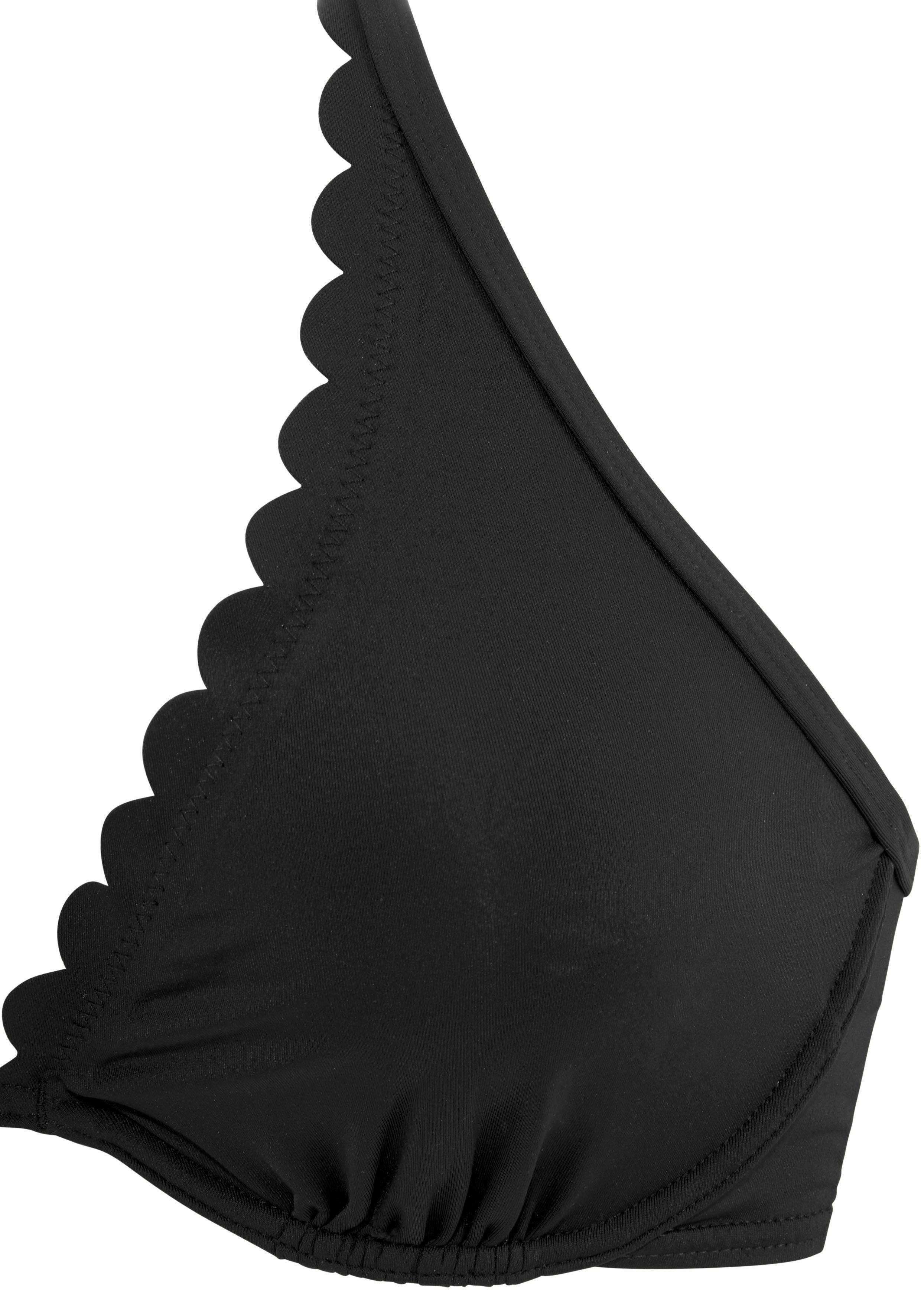 LASCANA Bügel-Bikini-Top Scallop, mit gelaserter Wellenkannte