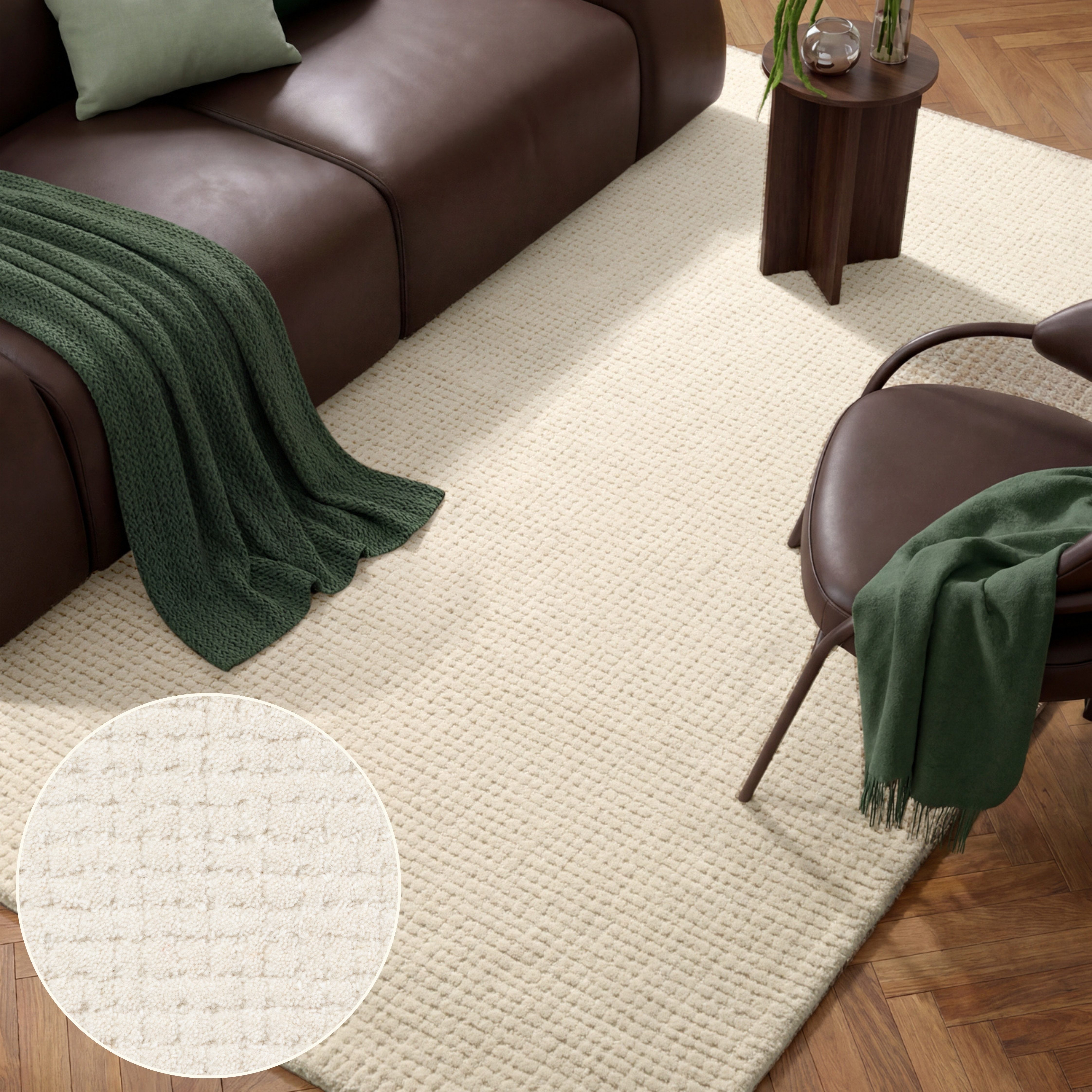 HANSE Home Wollteppich Wollteppich Eloise, rechteckig, Höhe: 17 mm, Wolle, Naturteppich, Handgemacht, Wohnzimmer, Schlafzimmer, Hygge