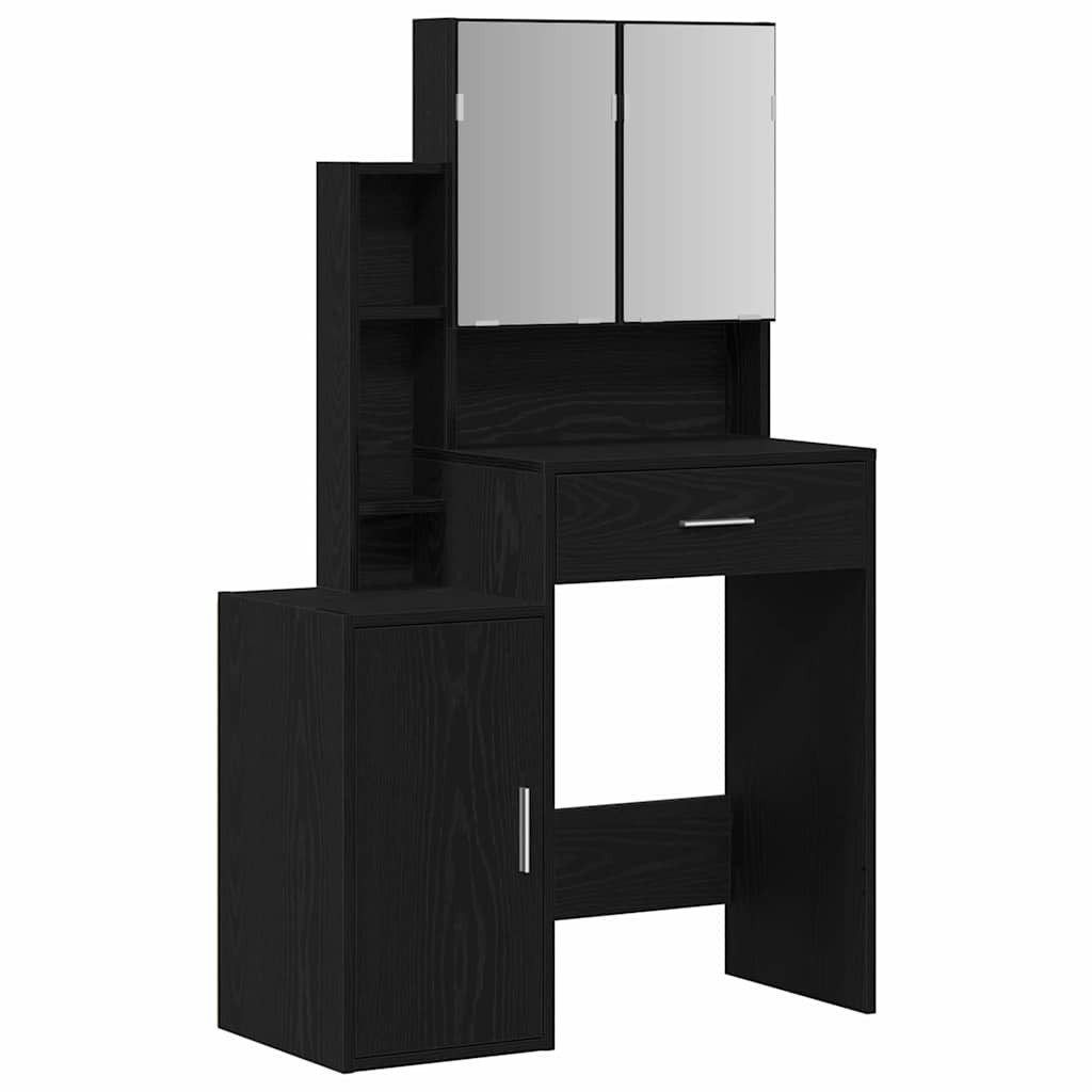 vidaXL Schminktisch Schminktisch Schwarz Eichen-Optik 80 x 35 x 132 cm (1-St)