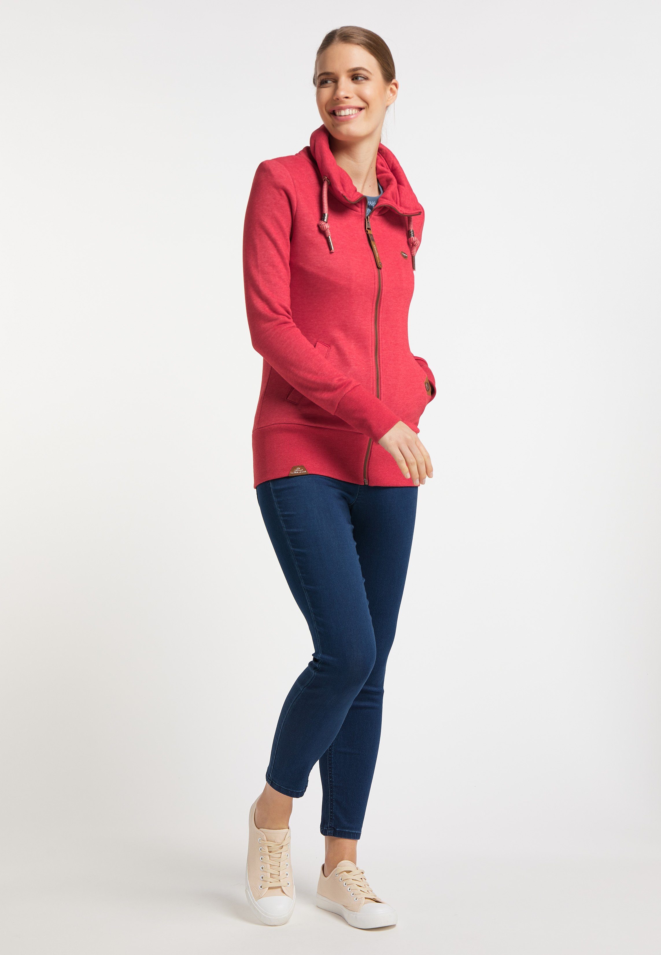 Ragwear Sweatshirt RYLIE ZIP Nachhaltige & Vegane Mode RED | Sweatshirts