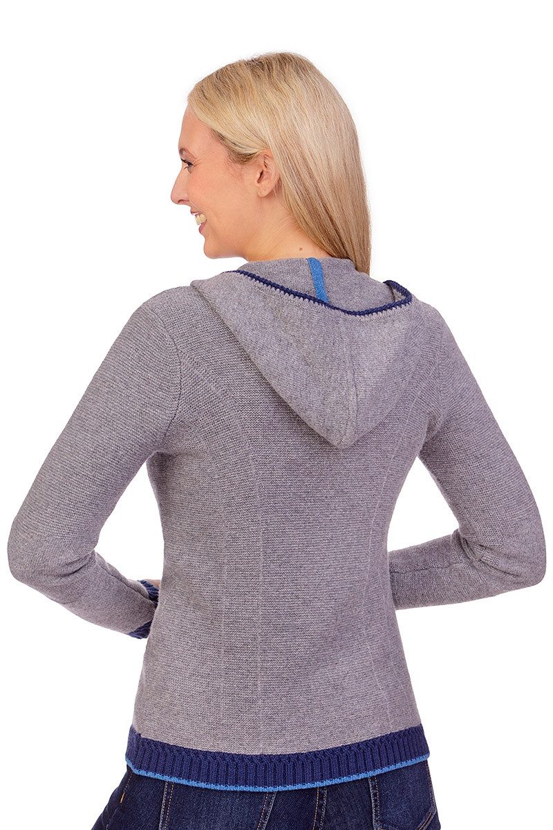 Spieth & Wensky Trachtenstrickjacke Trachten Strickjacke - TIWA - hellgrau, nuss