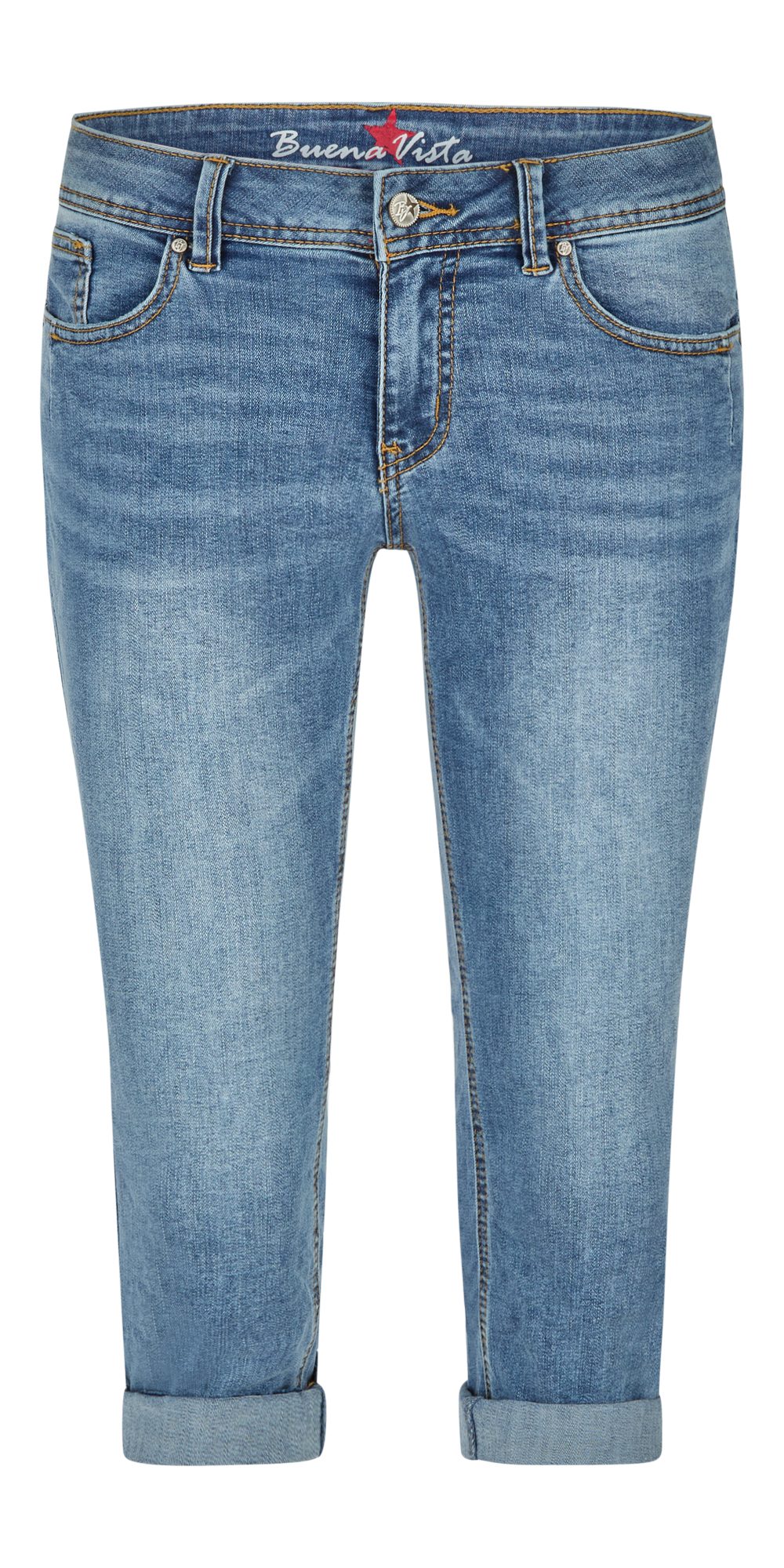Stretch-Jeans BUENA VISTA MALIBU-ZIP CAPRI bright denim 2505 B5935 369.4478 - Stretc