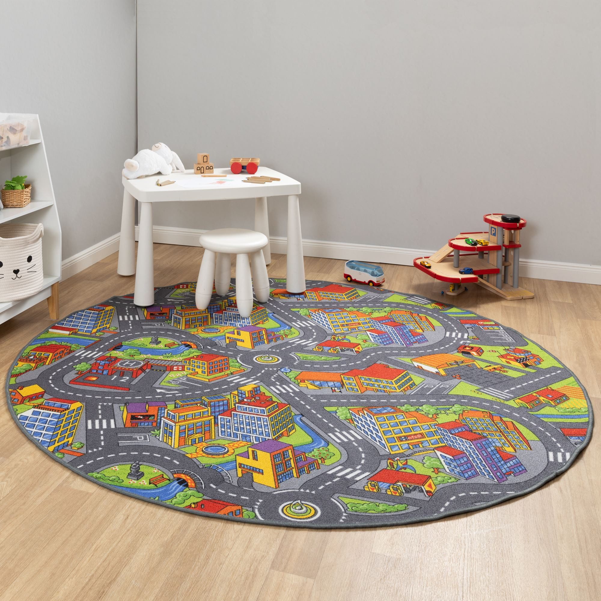 Steffensmeier Kinderteppich Anton, rund, Straßenteppich, Kinderzimmer