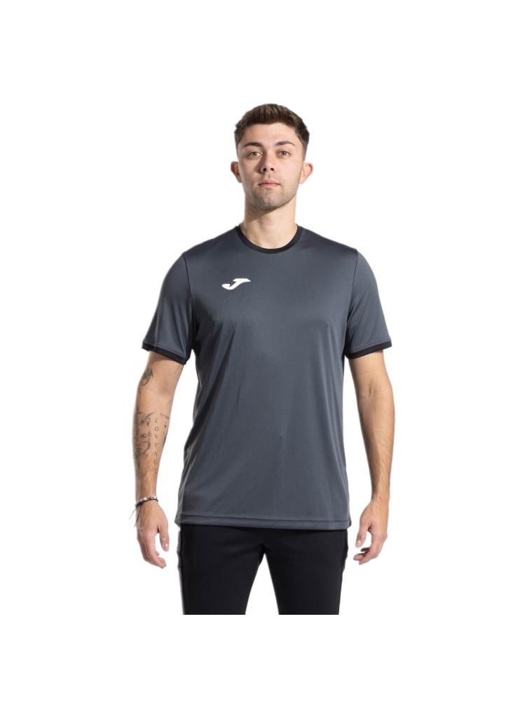 Joma T-Shirt Combi Premium (100% Polyester, atmungsaktiv) anthrazitgrau/schwarz