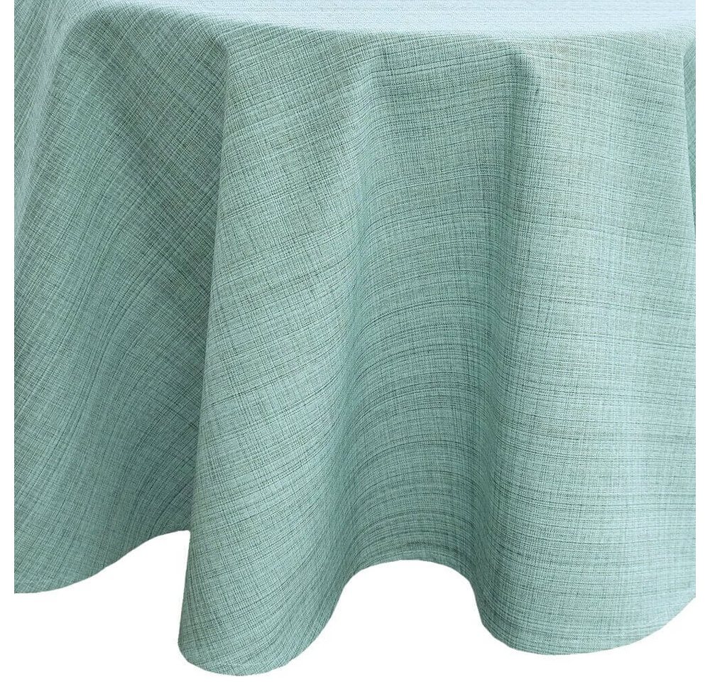 matches21 HOME & HOBBY Tischdecke Outdoor Garten-Tischdecke mint-grün rund 145 cm abwaschbar (1-tlg), Modernes wetterfestes Tischtuch für Außenbereich Garten-Tisch