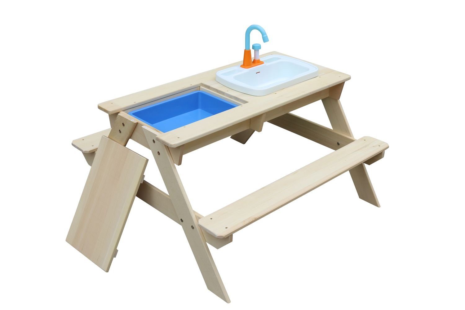 Coemo Garten-Kindersitzgruppe ROBIN, (Set, 1-tlg), Kindersitzgruppe und Sand-und Wasserspieltisch in einem! Picknicktisch