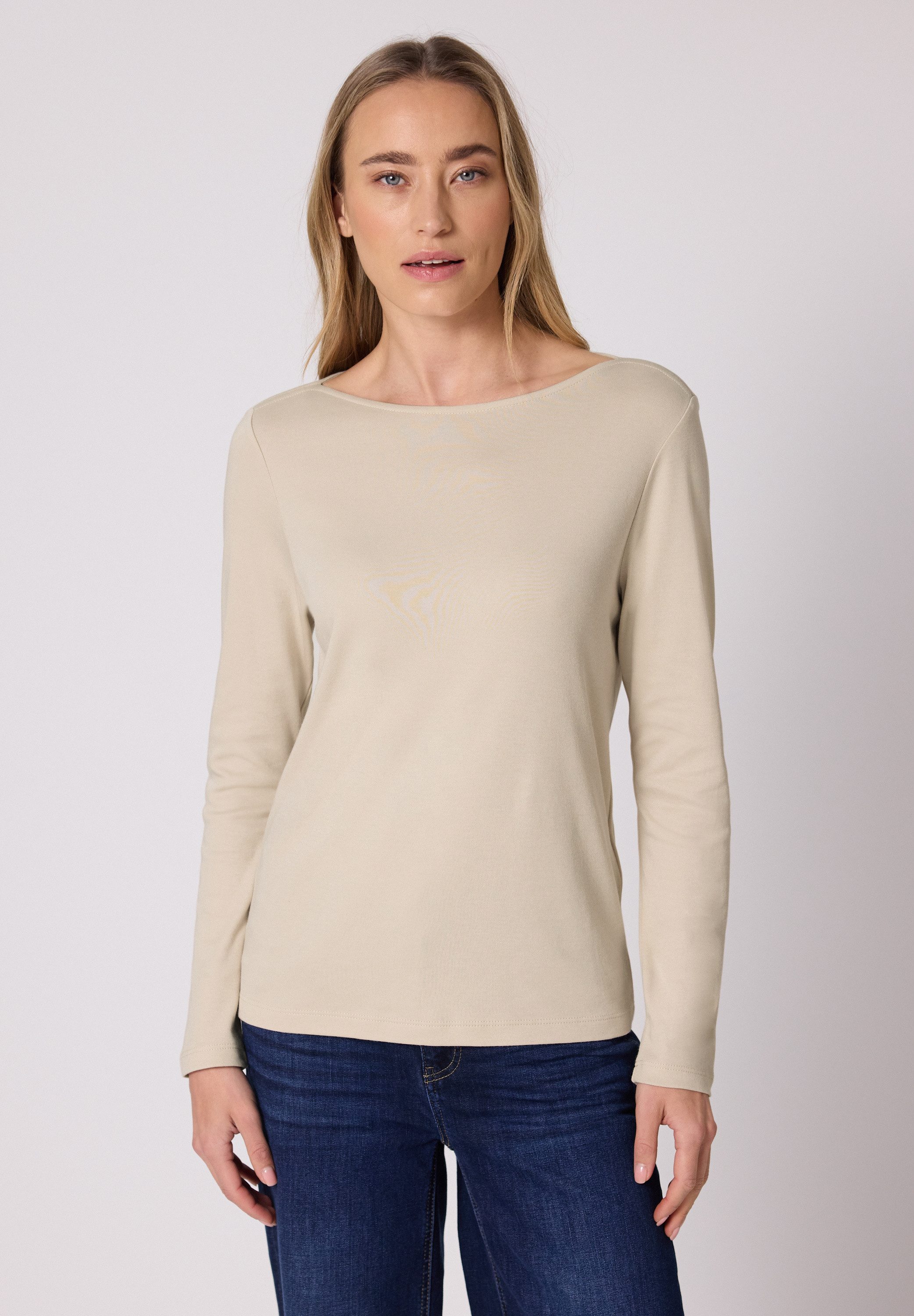 STREET ONE Langarmshirt mit U-Boot-Ausschnitt