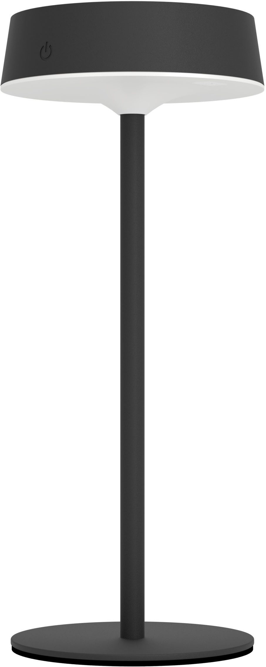 EGLO Tischleuchte SIMERI Tischlampe - Stahl - SOLAR-LED - 3W - IP44, Dimmfunktion, Farbwechsel, USB-Anschluss mit Ladefunktion, mehrere Helligkeitsstufen, LED fest integriert, Kaltweiß, Neutralweiß, Warmweiß, Solarleuchte, Außentischleuchte, Akku, Leselampe, H31 x Ø13 cm