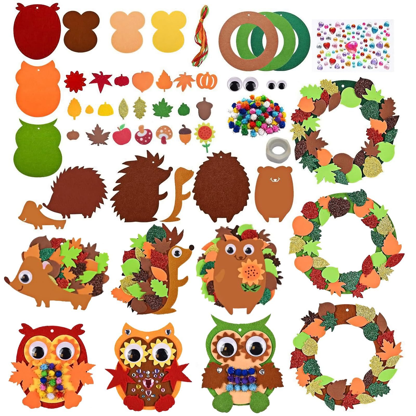 Coonoor Hängedekoration Bastelset für den Herbst, DIY Eulen & Igel, Ahornbl günstig online kaufen
