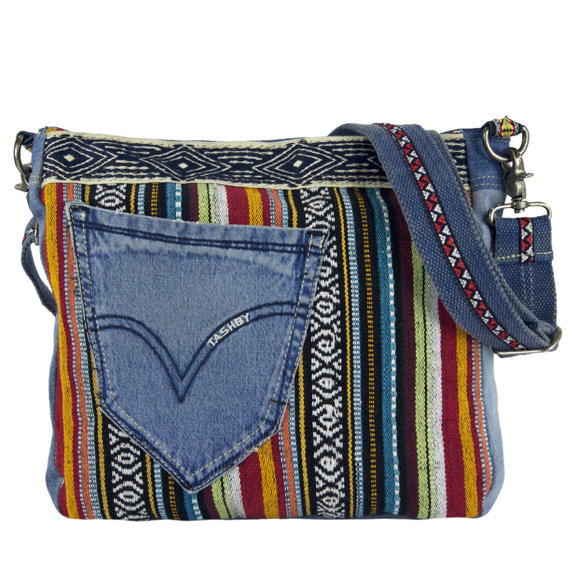Sunsa Umhängetasche Nachhaltige Jeanstasche Umhängetasche Tasche Crossbody, mit abnehmbaren Schulterriemen, enthält recyceltes Material