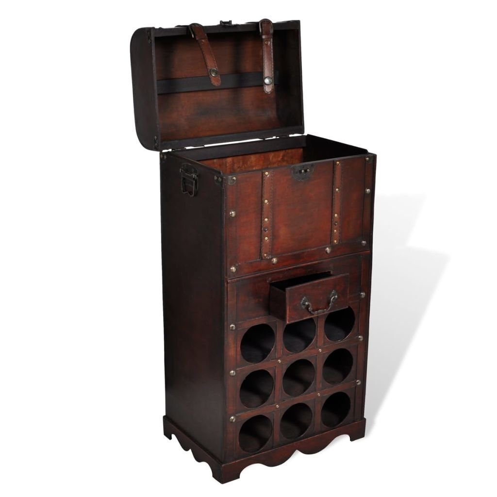 vidaXL Weinregal NA Weinregal Holz-Flaschenregal für 9 Flaschen Weinschrank mit Aufbewa